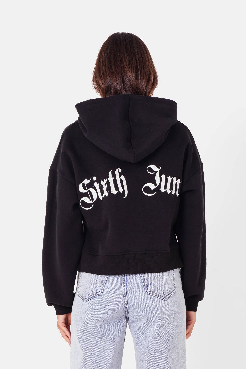 sixth june Sweatshirt capuche logo gothique Noir