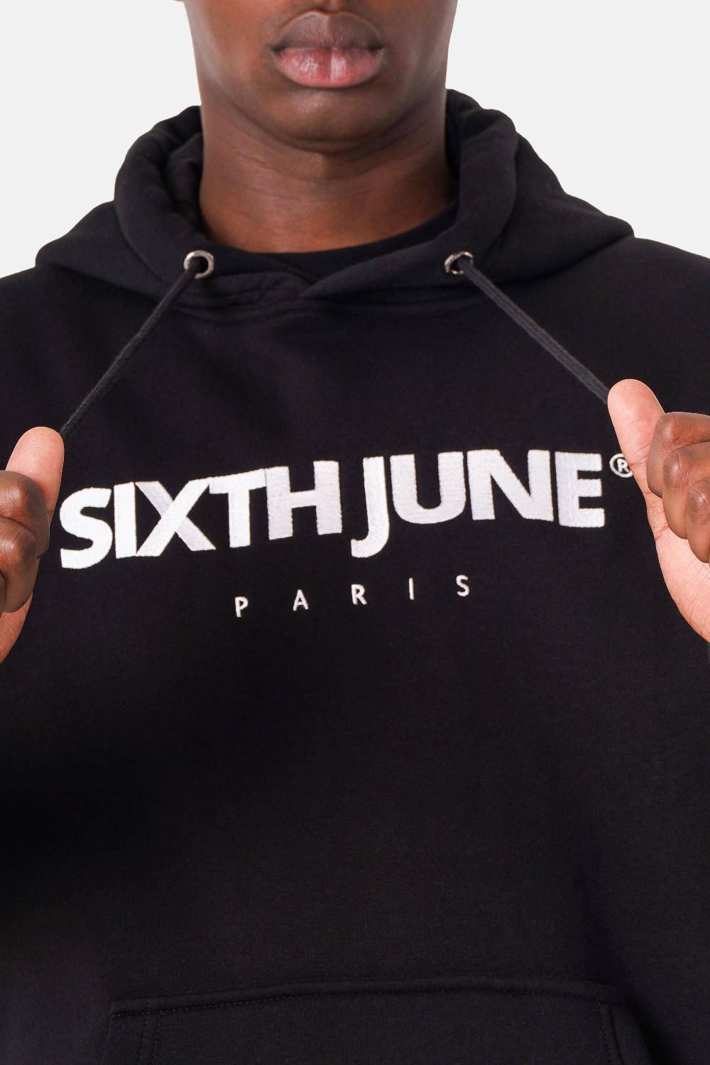 Sixth June Sweatshirt Capuche Molletonné Logo Noir