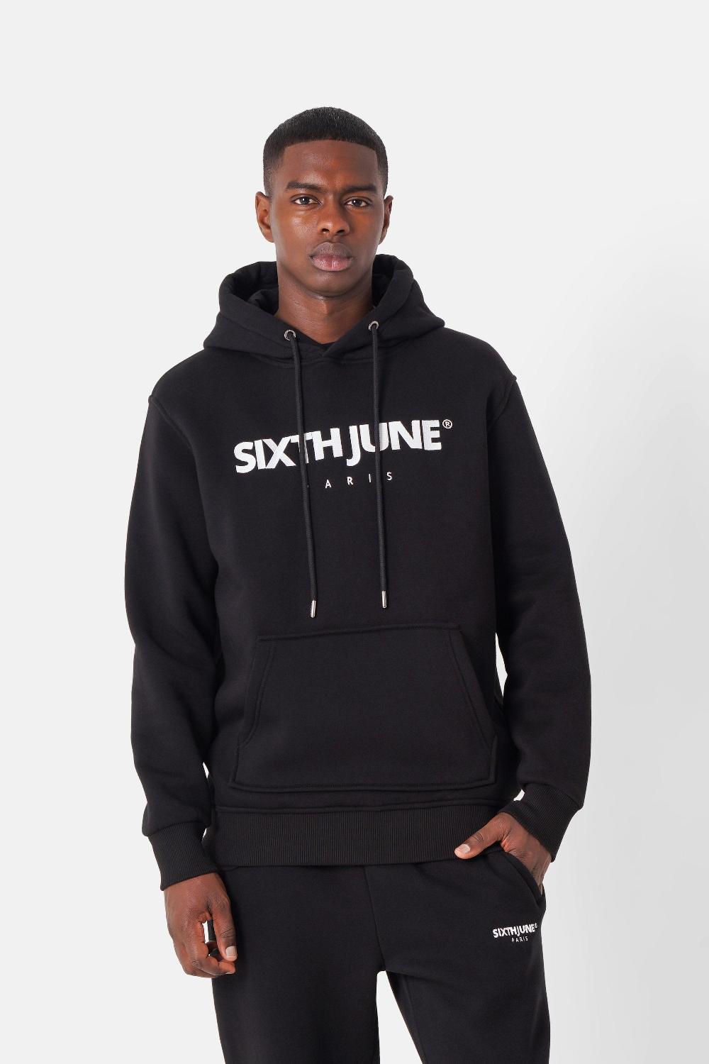 sixth june Sweatshirt capuche molletonné logo Noir
