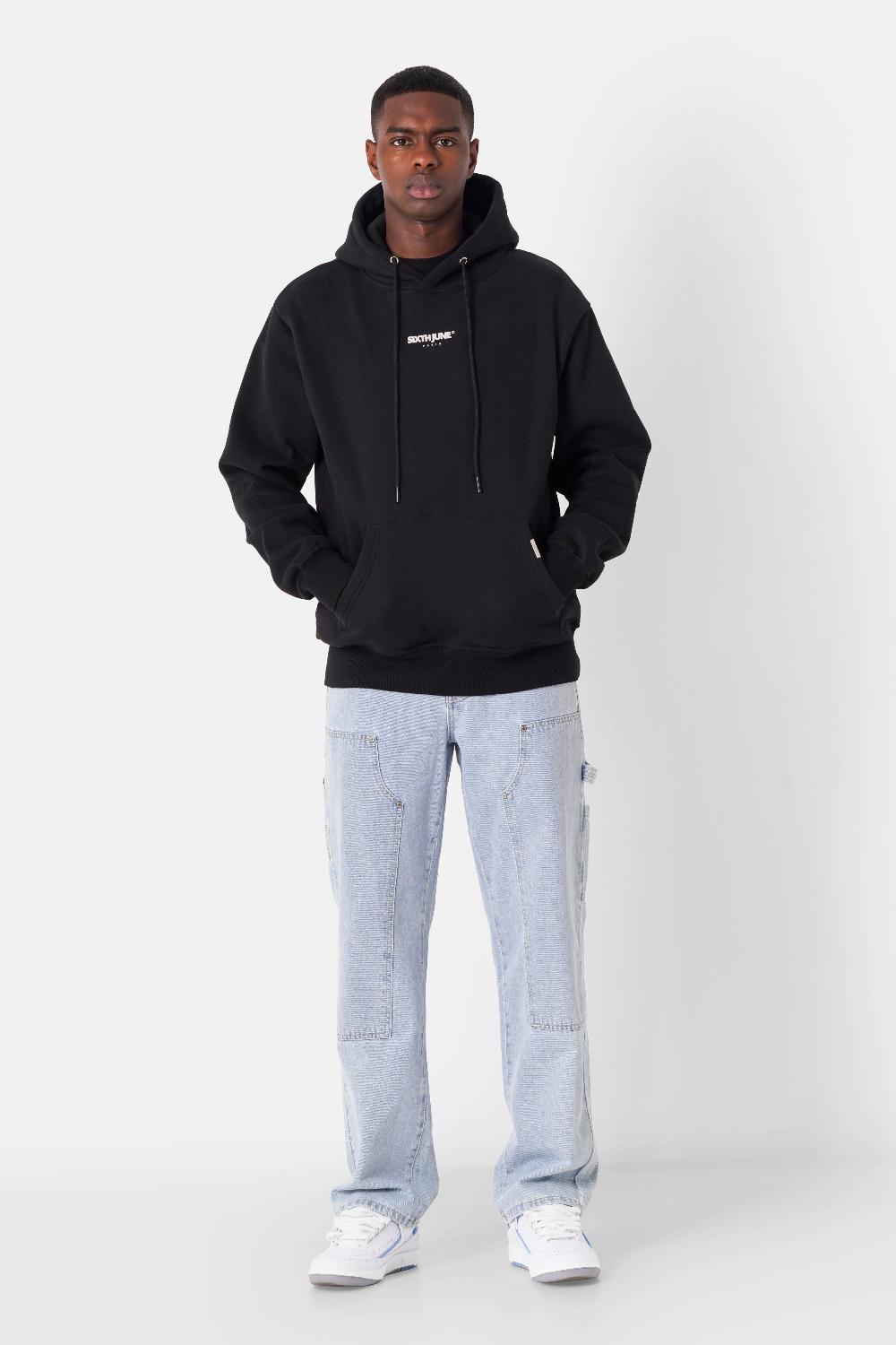 Sixth June Sweatshirt Capuche Motifs Azulejos Noir