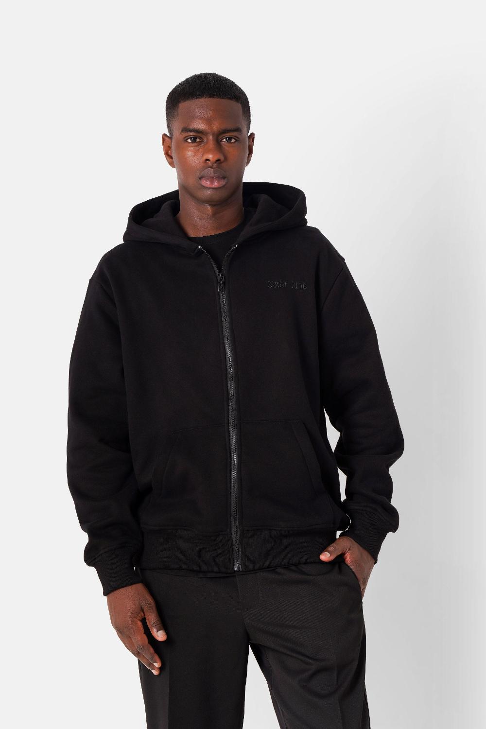 sixth june Sweatshirt capuche zip citations Noir