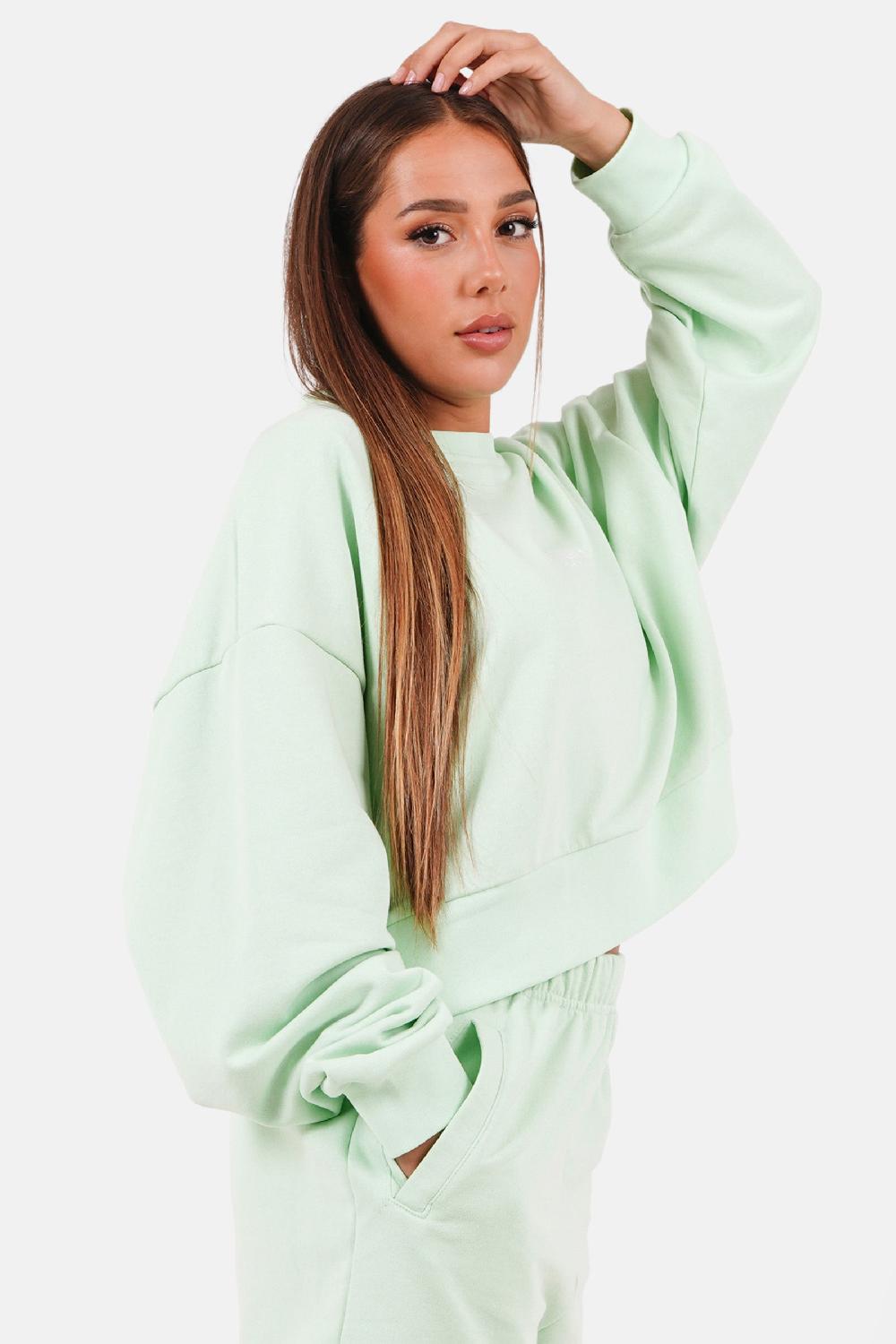 Sixth June Sweatshirt Court Brodé Vert Clair