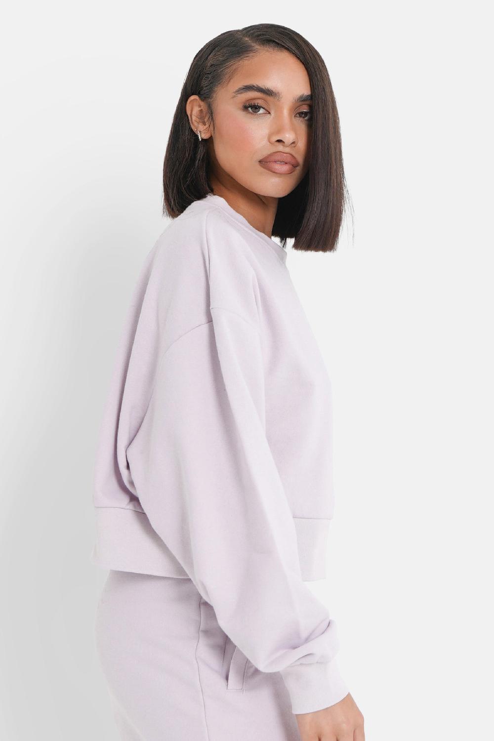 Sixth June Sweatshirt Court Brodé Violet Clair