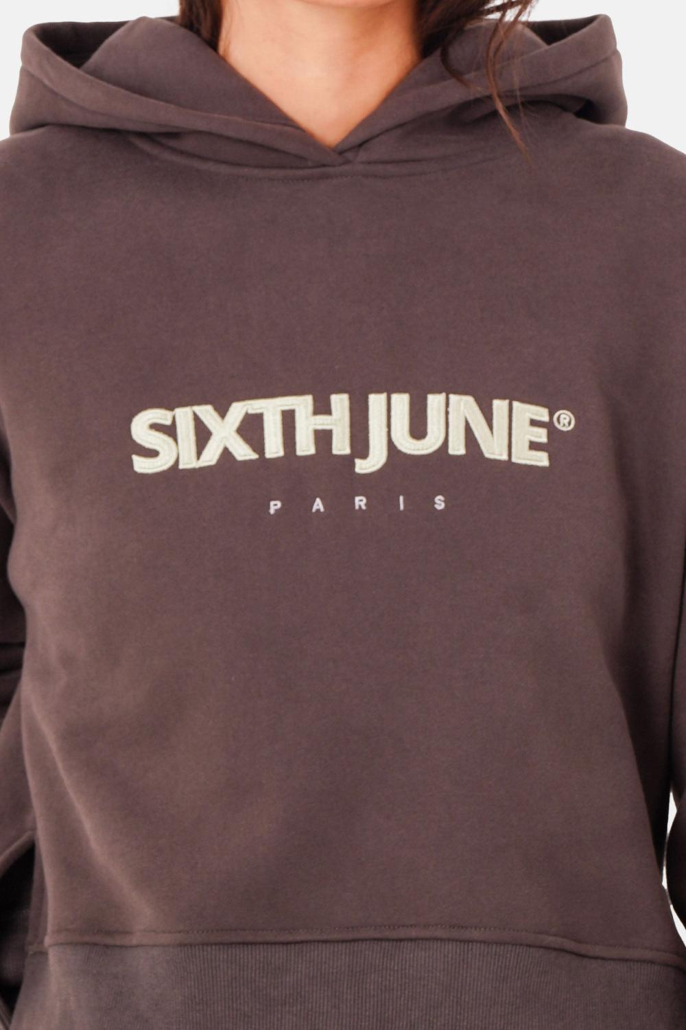 Sixth June Sweatshirt Court Logo Brodé Gris Foncé
