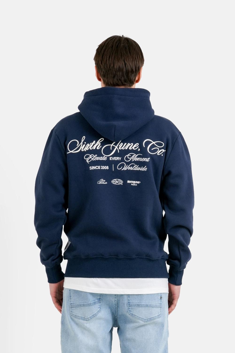 sixth june Sweatshirt elevate brodé Bleu foncé