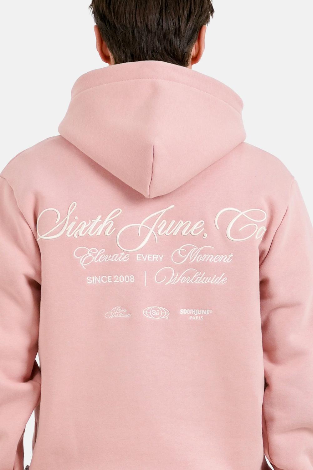 Sixth June Sweatshirt Elevate Brodé Brodé Rose