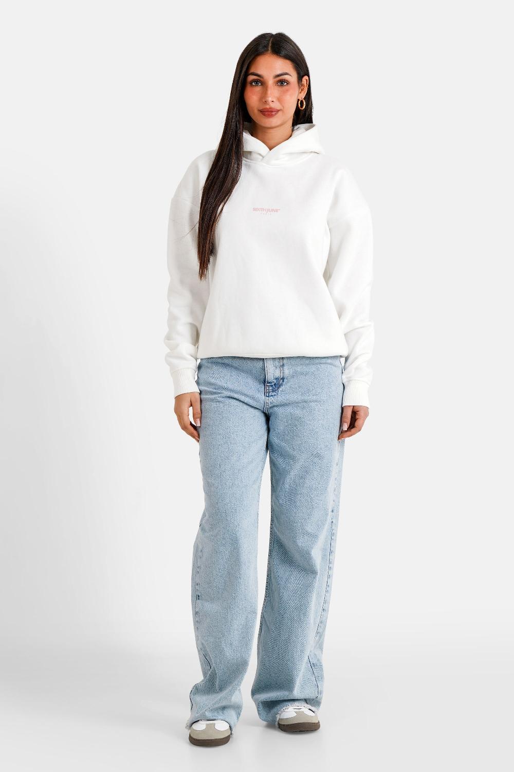 Sixth June Sweatshirt Elevate Logo Blanc