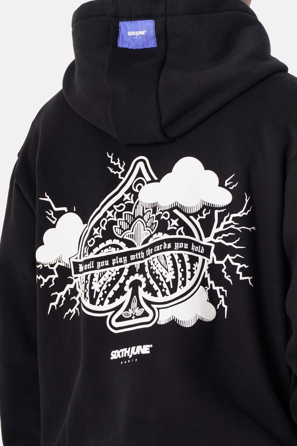 Sixth June Sweatshirt Imprimé As De Pique Noir