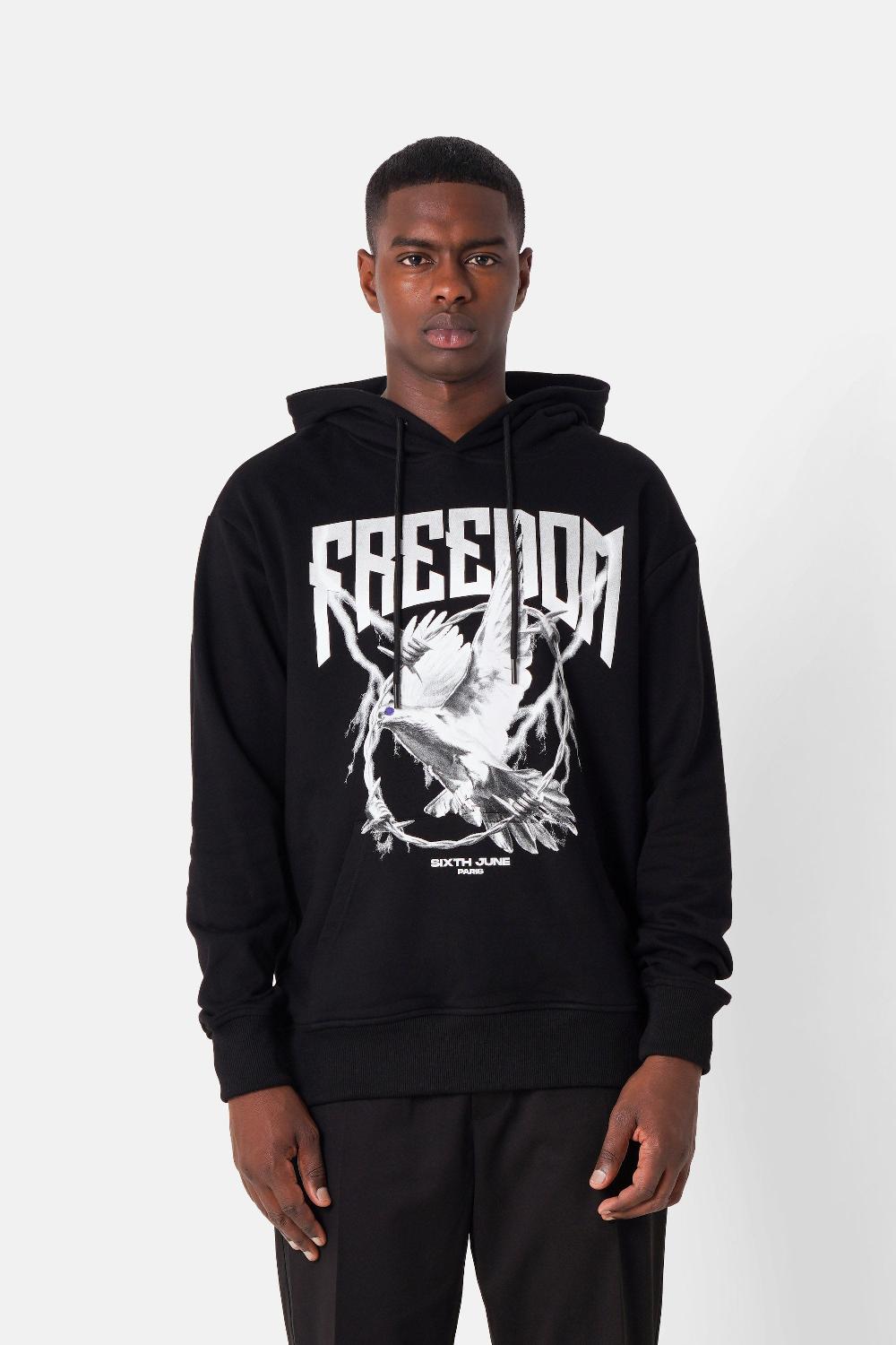 sixth june Sweatshirt imprimé freedom Noir