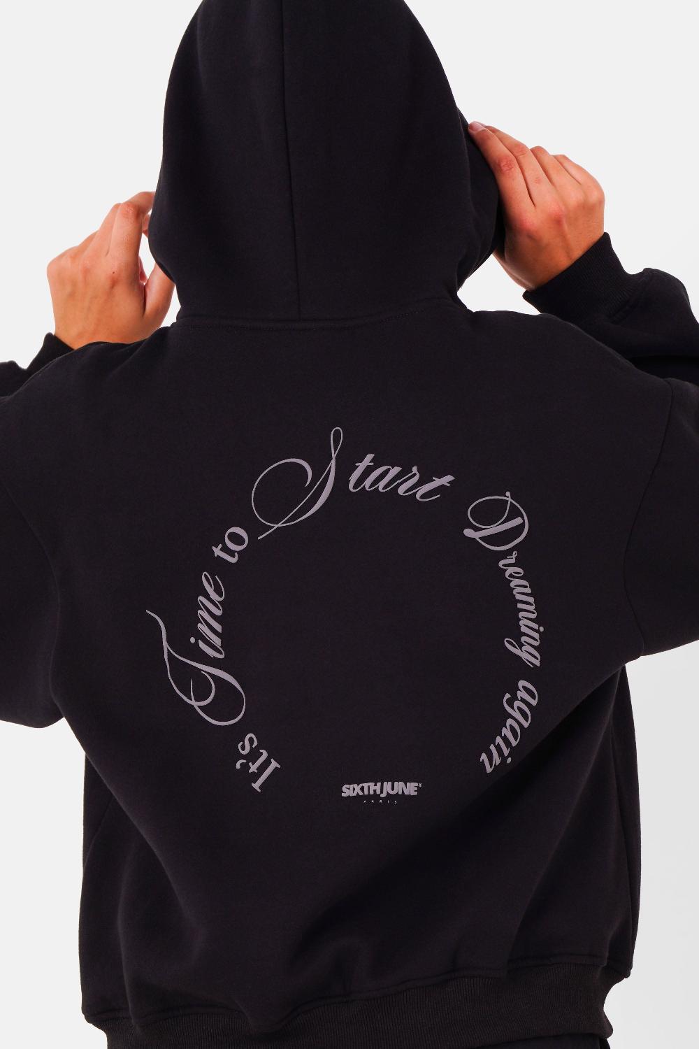 Sixth June Sweatshirt Imprimé Texte Cercle Noir