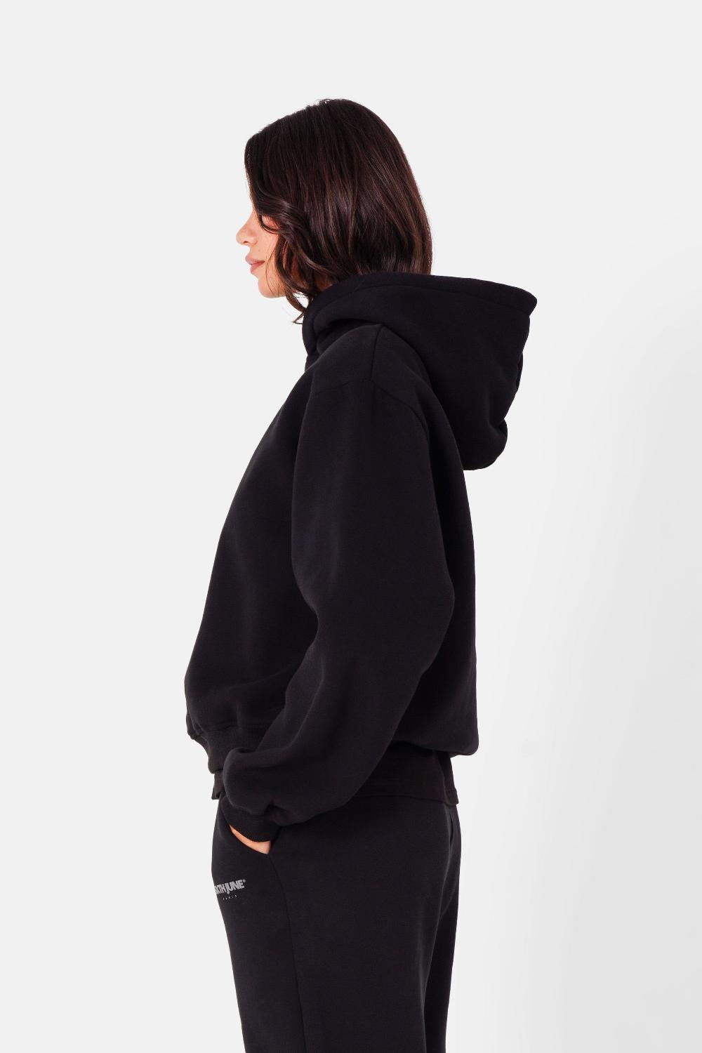 Sixth June Sweatshirt Imprimé Texte Cercle Noir