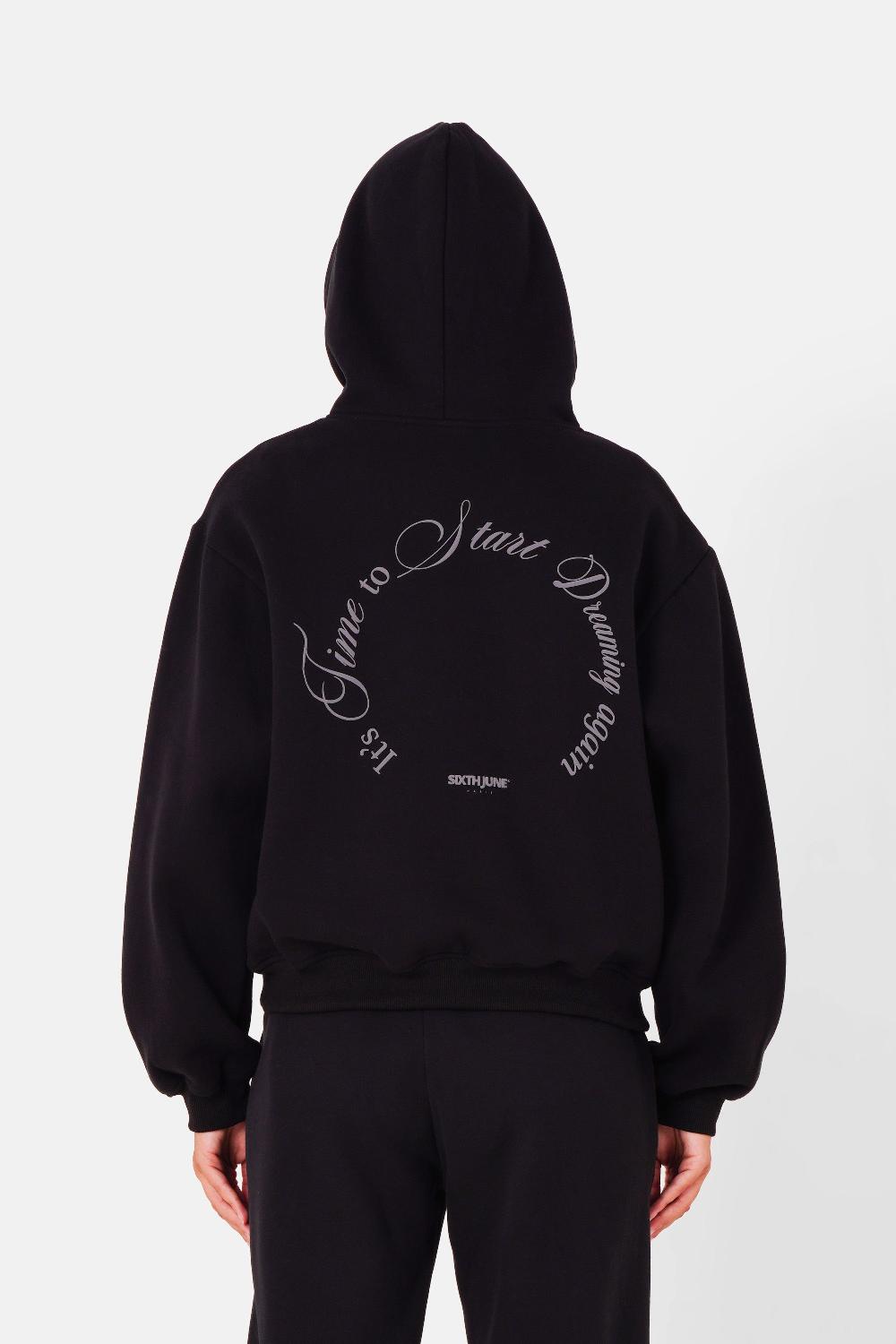 sixth june Sweatshirt imprimé texte cercle Noir