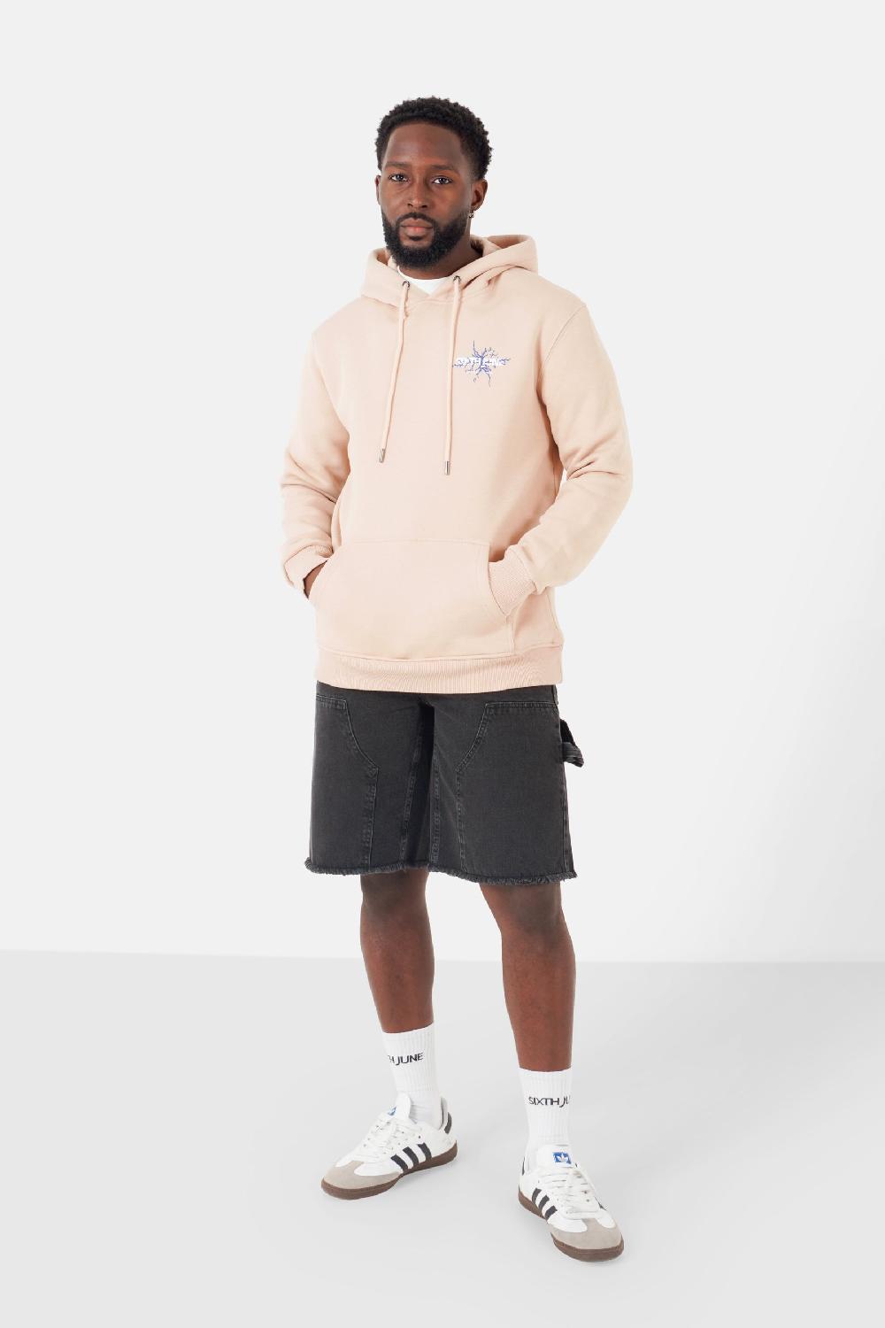 Sixth June Sweatshirt Imprimé Tonnerre Logo Beige
