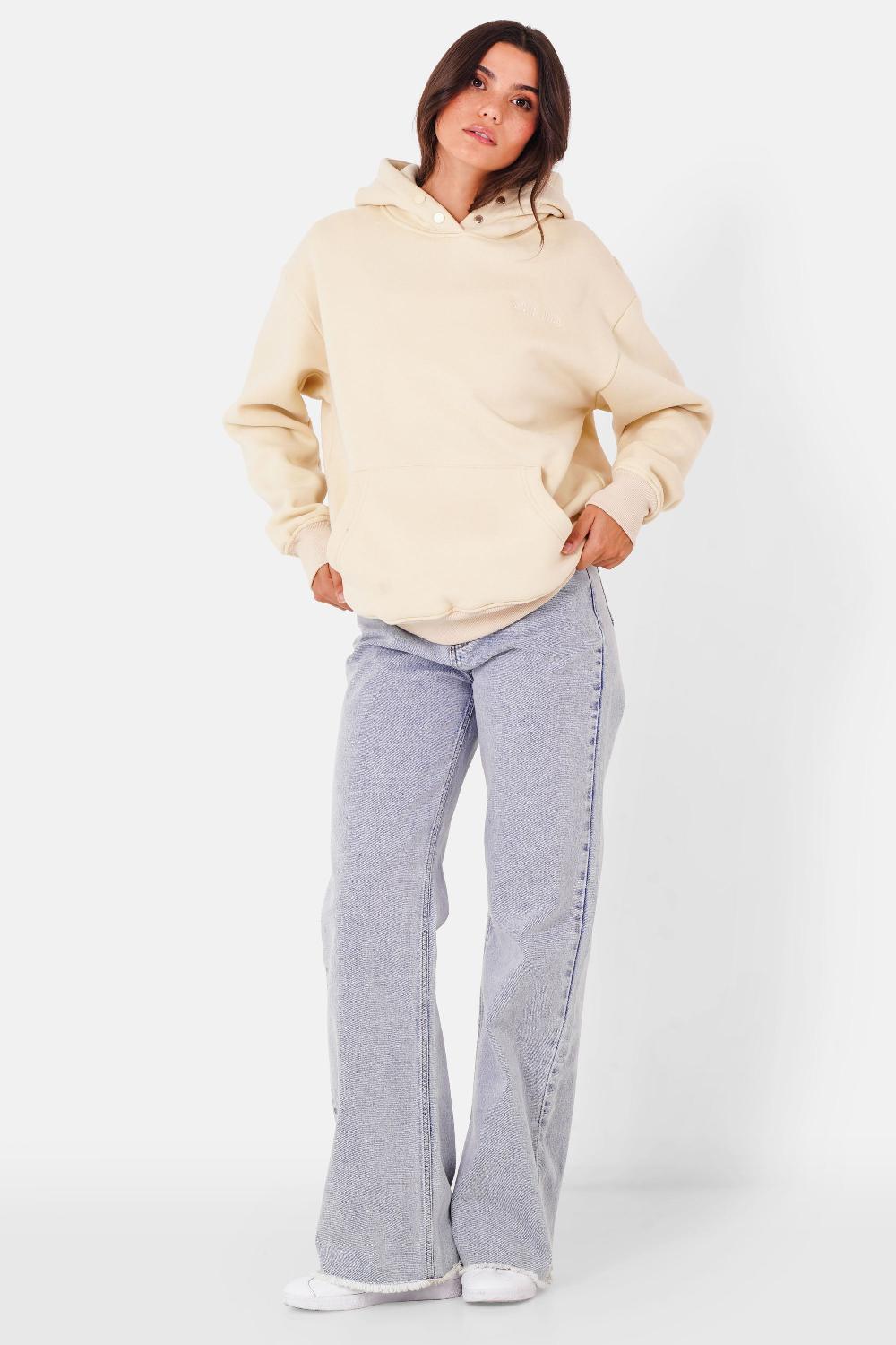 Sixth June Sweatshirt Logo Gothique Imprimé Beige