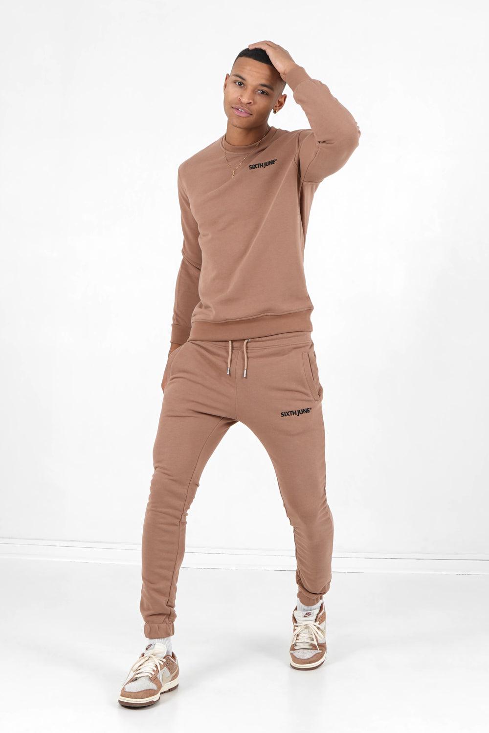 Sixth June Sweatshirt Soft Logo Brodé Marron Clair