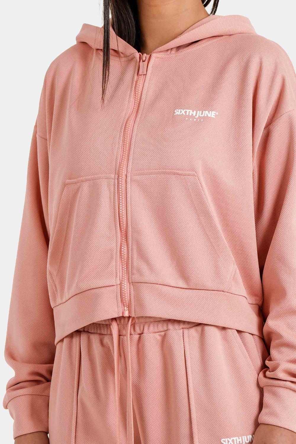 Sixth June Sweatshirt Zip Up Elevate Rose