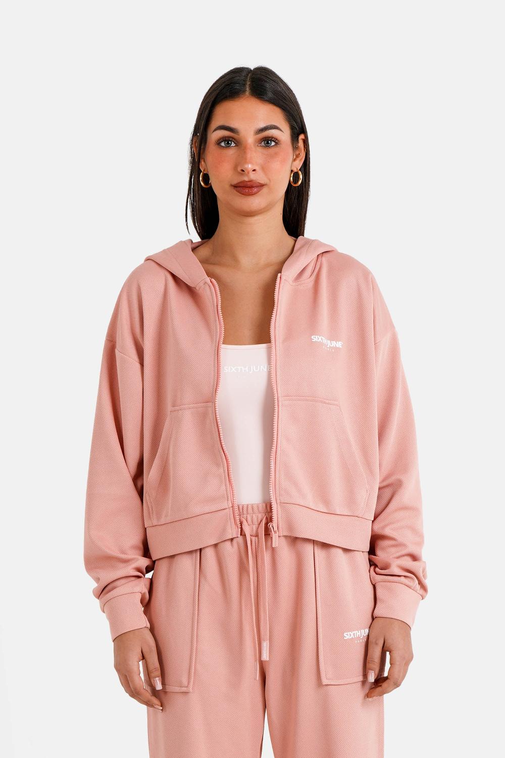 sixth june Sweatshirt zip up elevate Rose