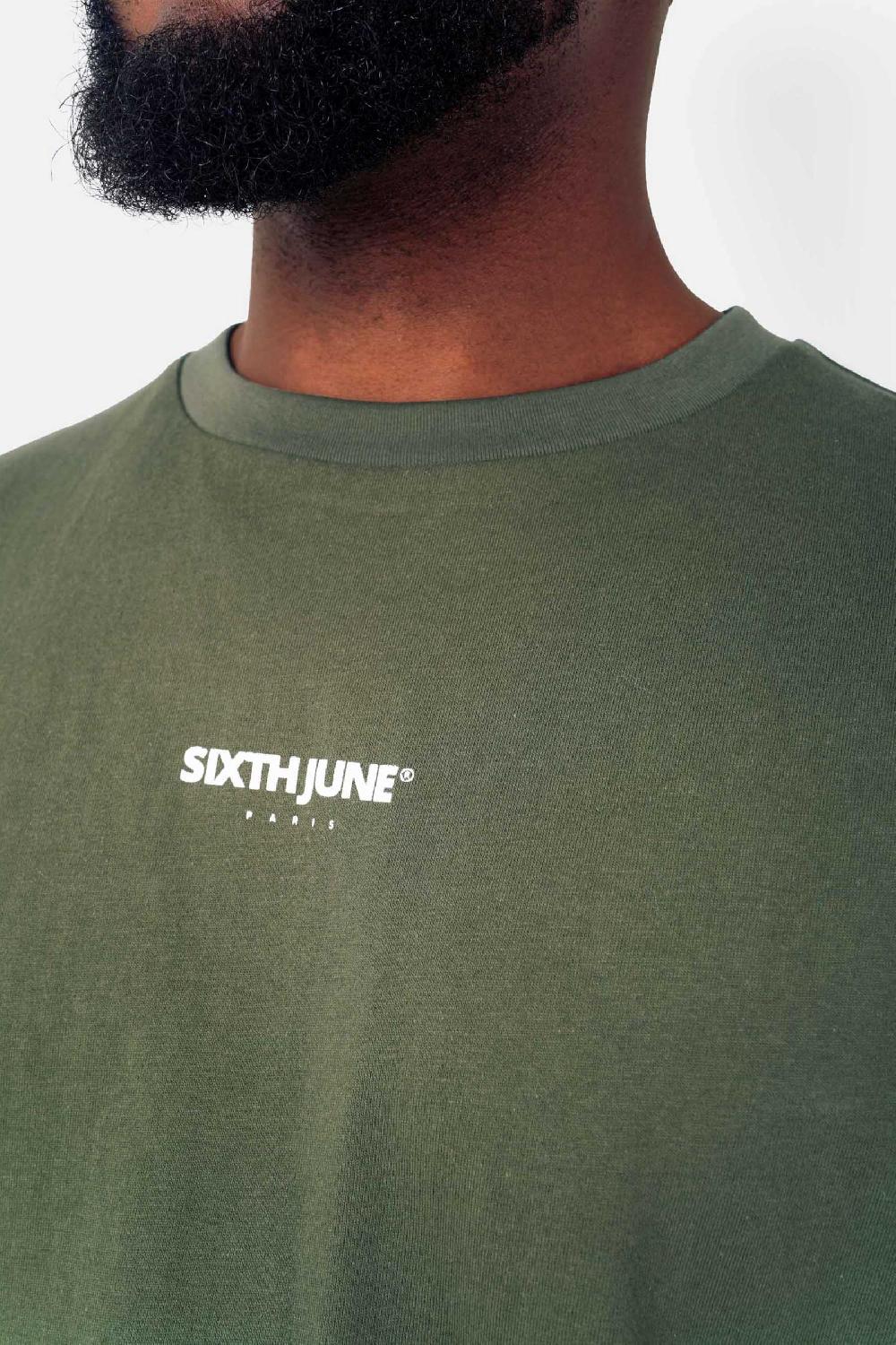 Sixth June T-shirt Bande Logo Vert Kaki