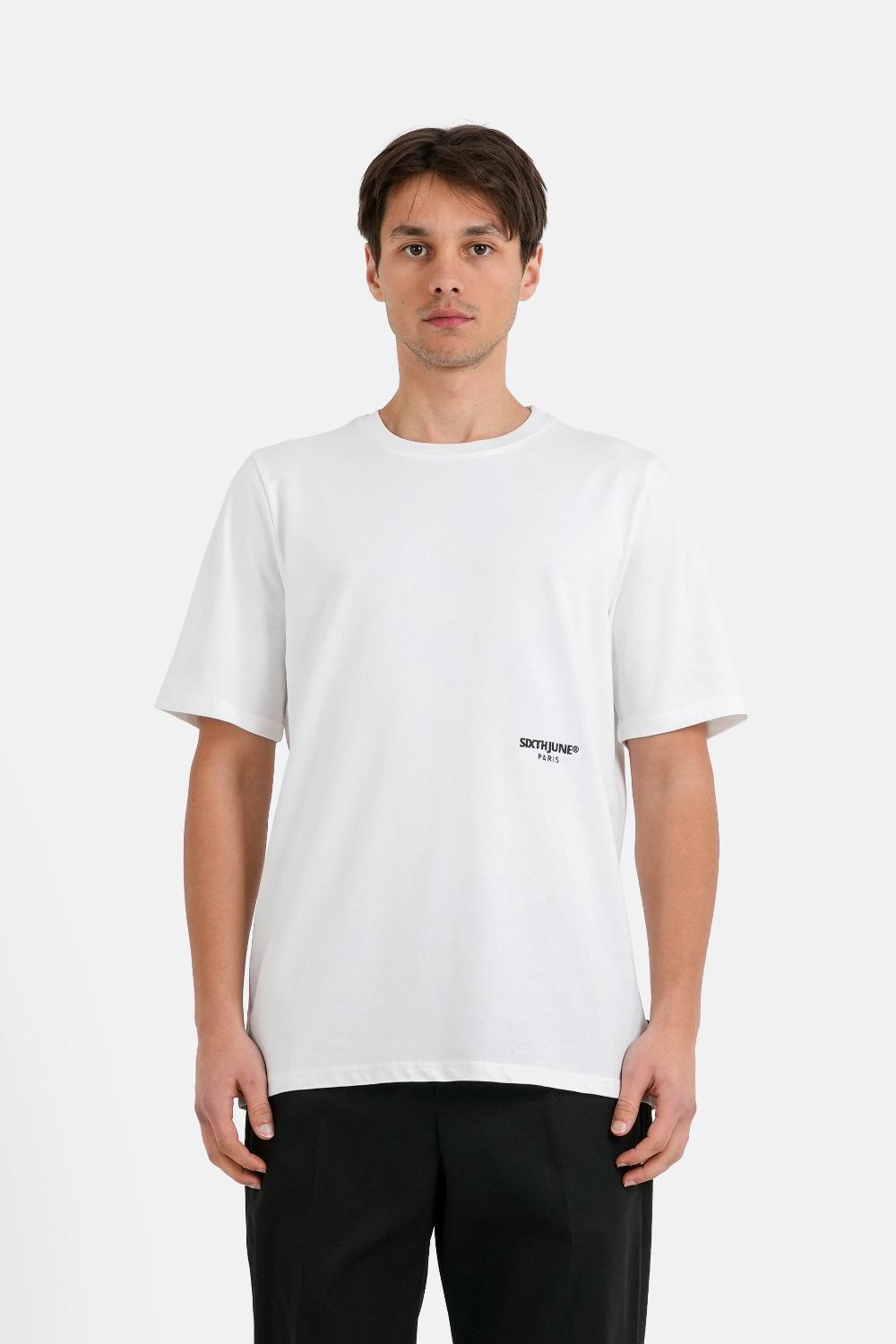Sixth June T-shirt Broderie La Vie En Rose Blanc