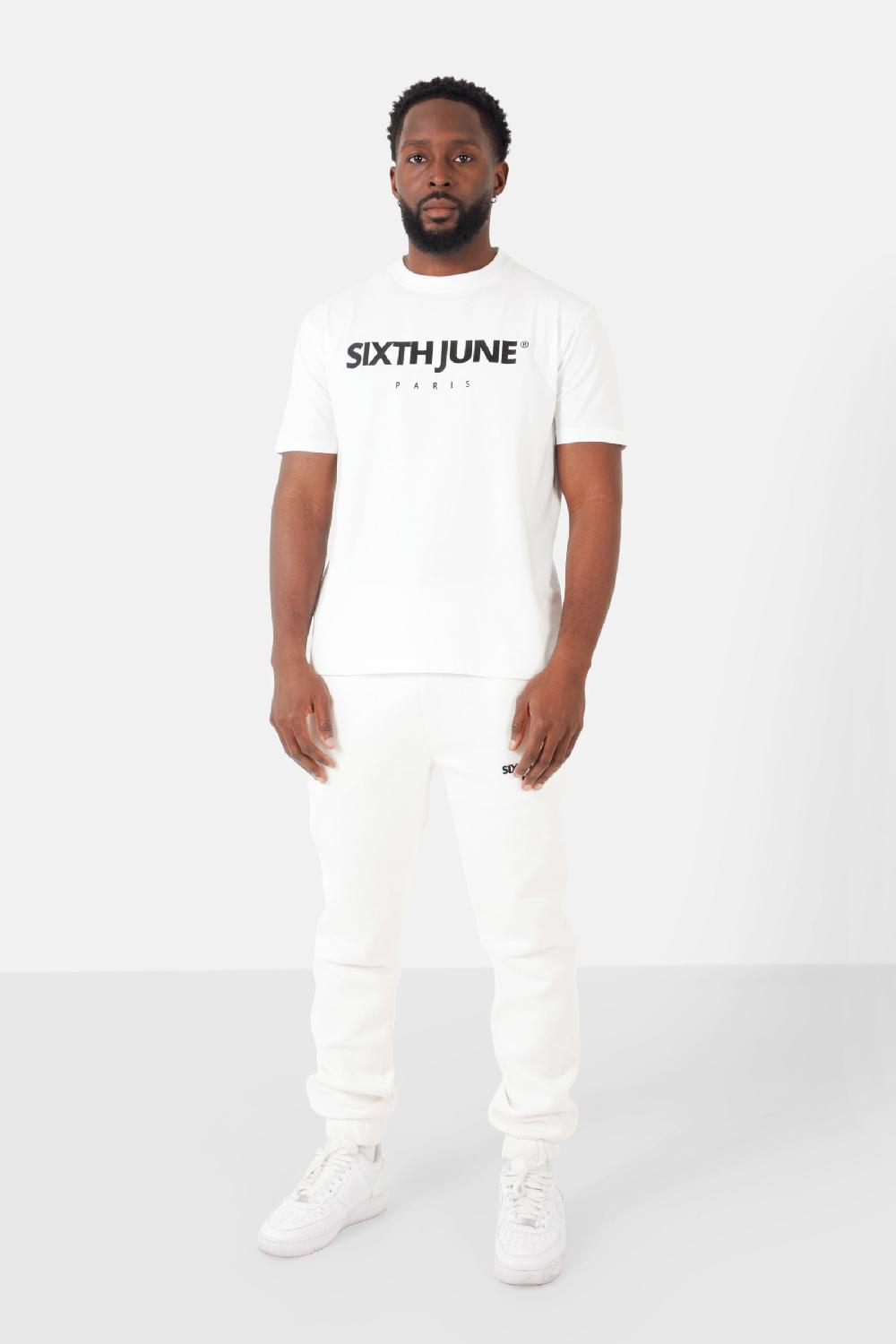 Sixth June T-shirt Broderie Logo Paris Blanc