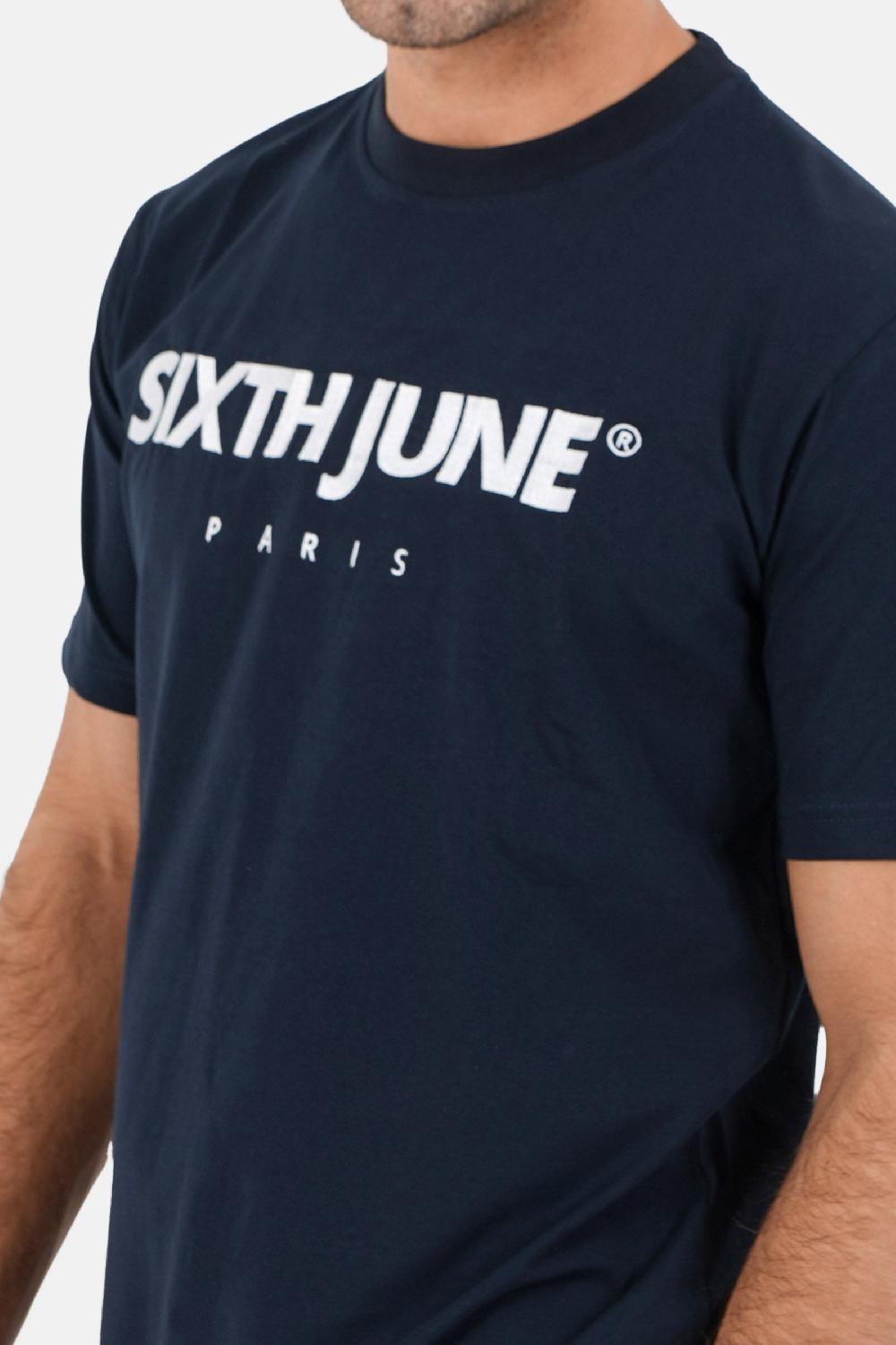 Sixth June T-shirt Broderie Logo Paris Bleu Foncé