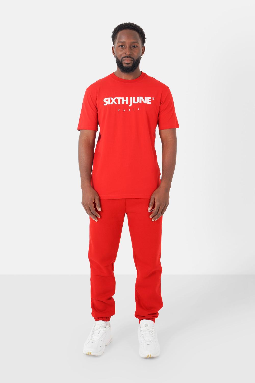 Sixth June T-shirt Broderie Logo Paris Rouge