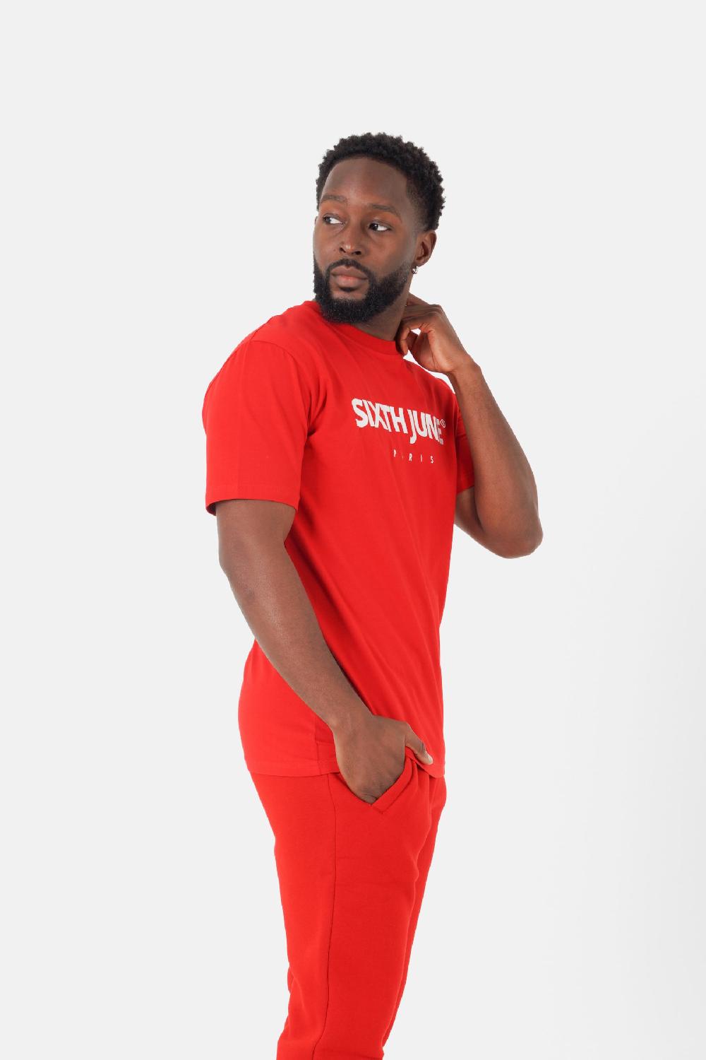 Sixth June T-shirt Broderie Logo Paris Rouge