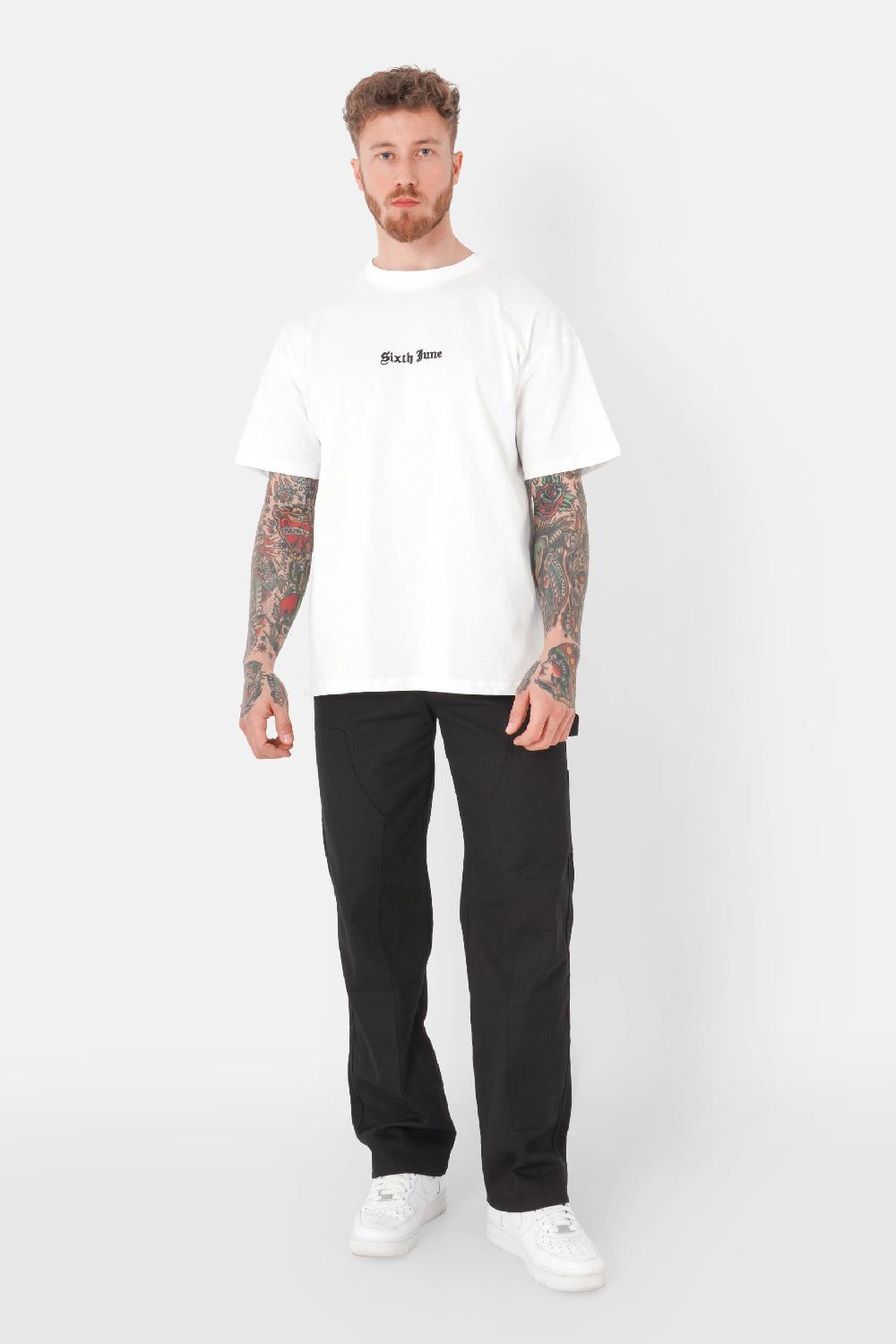Sixth June T-shirt Broderies Crew Blanc