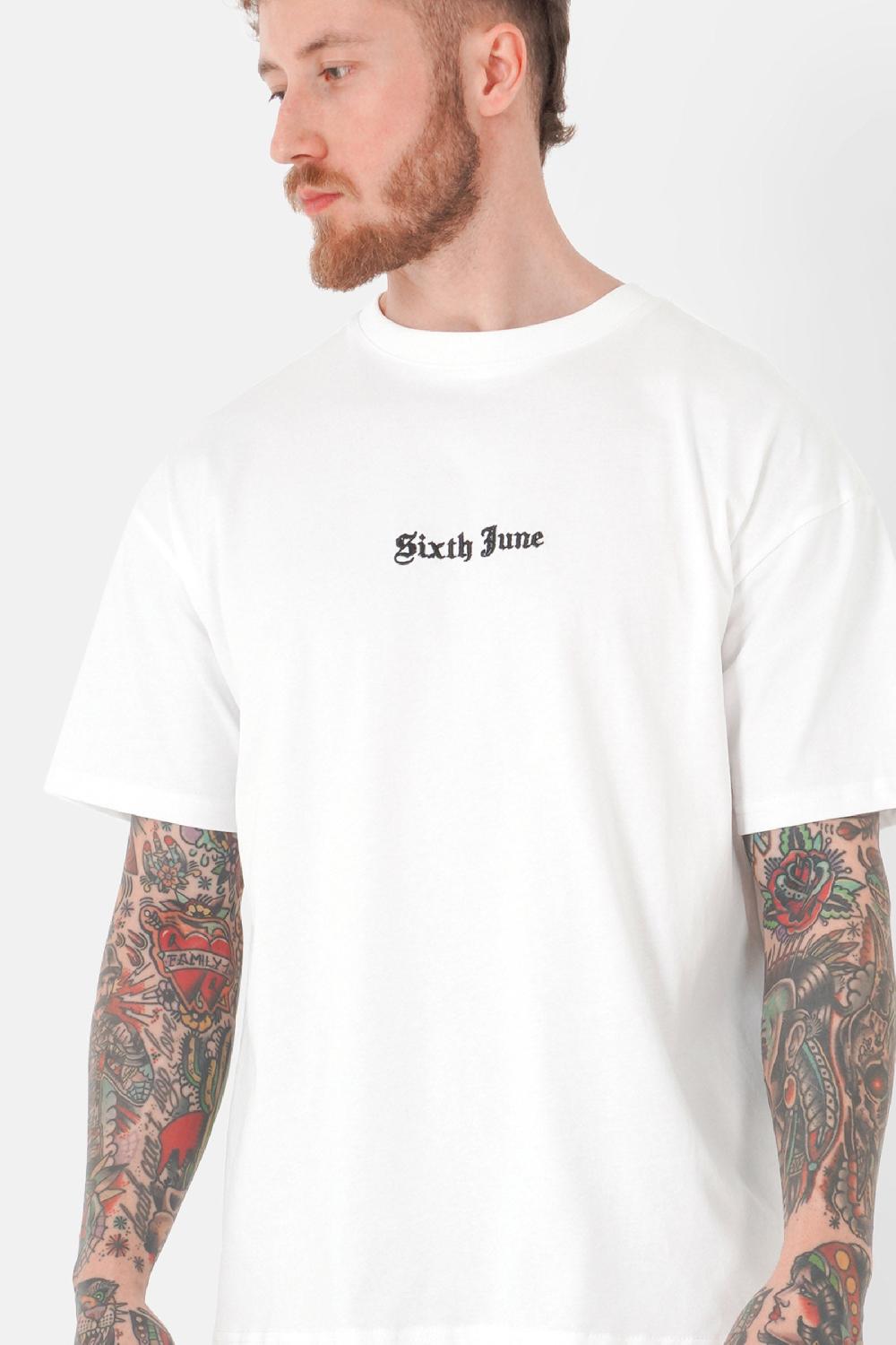 Sixth June T-shirt Broderies Crew Blanc