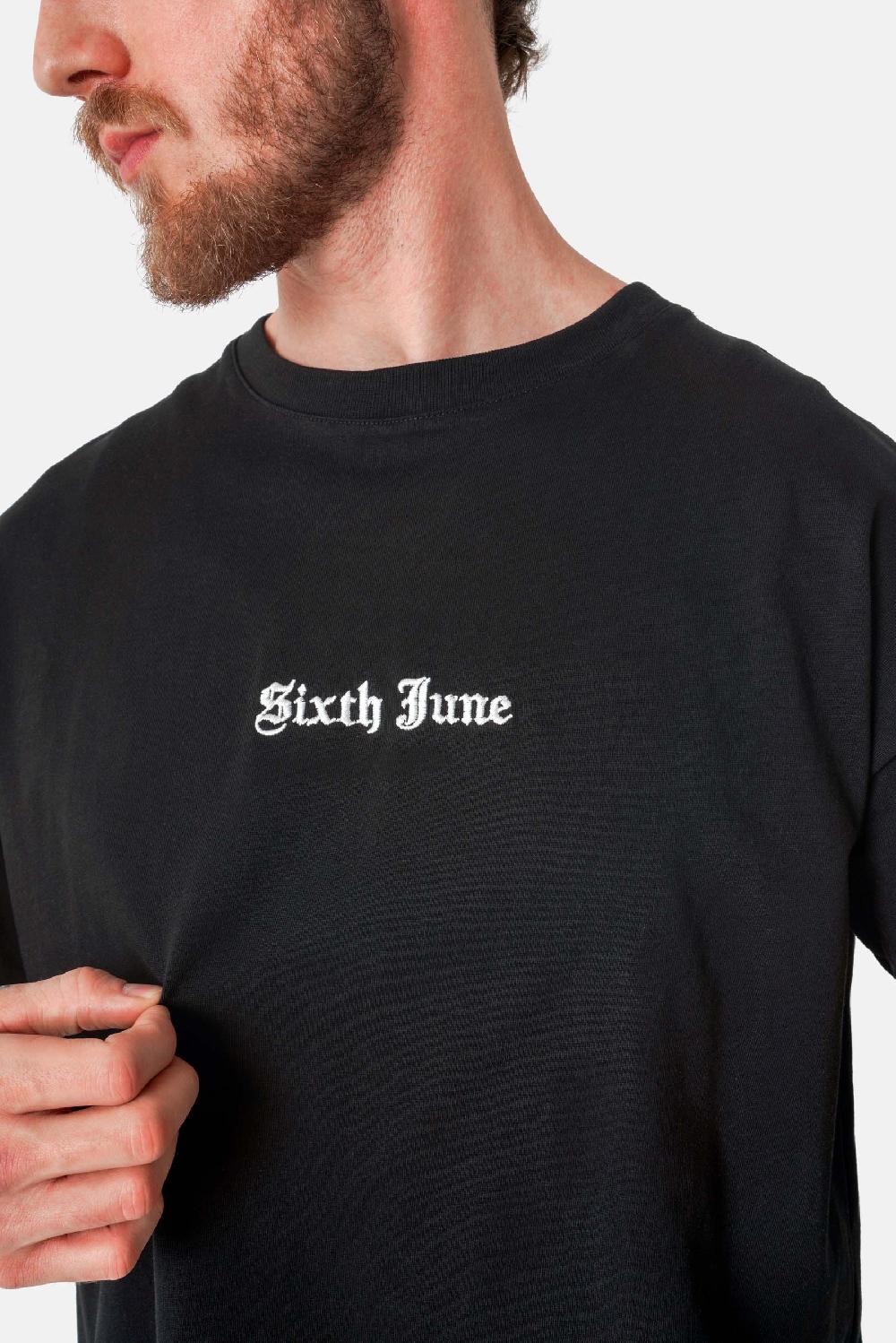 Sixth June T-shirt Broderies Crew Noir