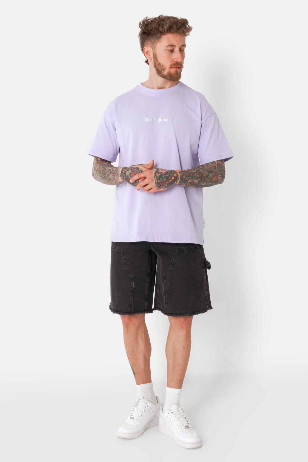 Sixth June T-shirt Broderies Crew Violet