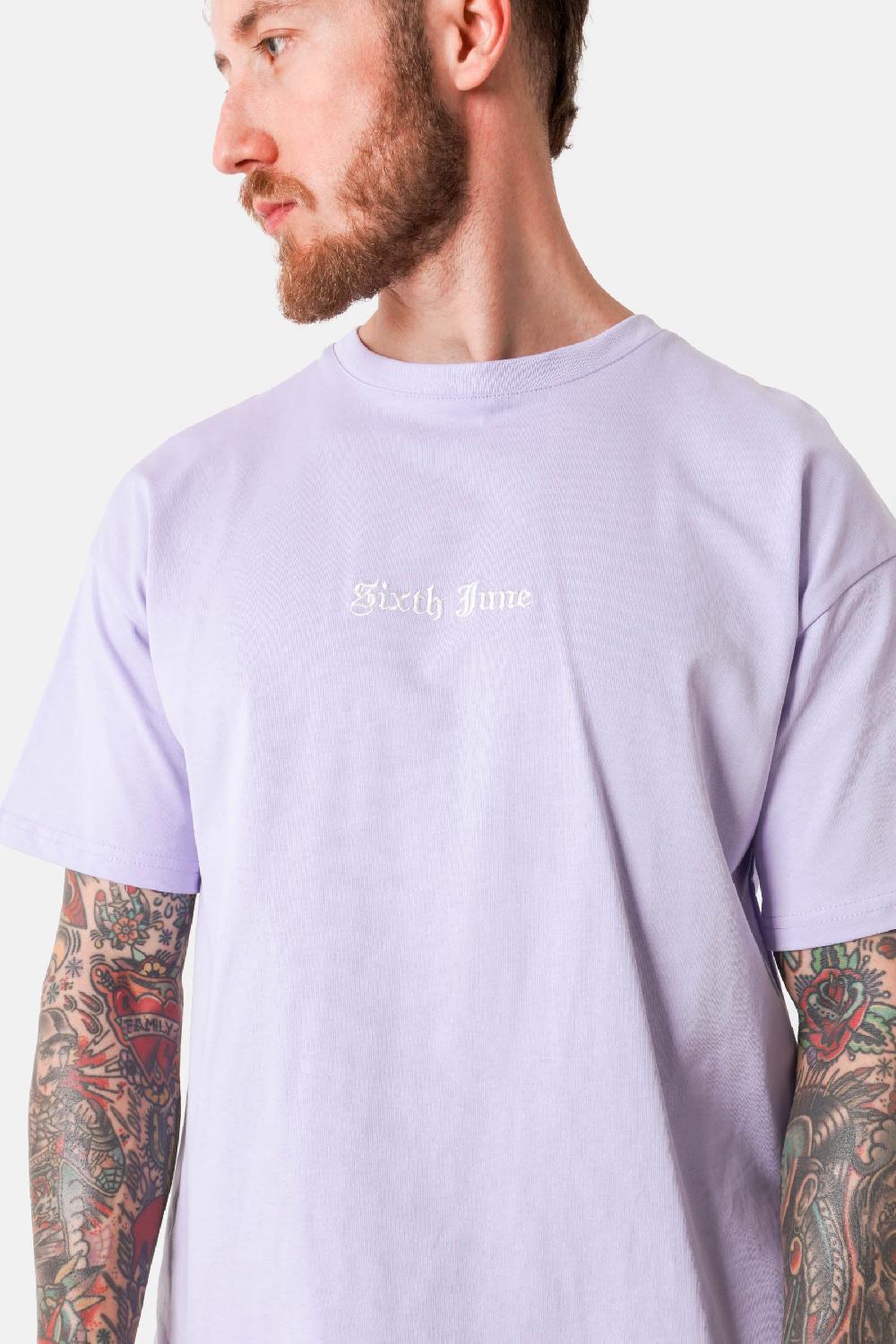 Sixth June T-shirt Broderies Crew Violet