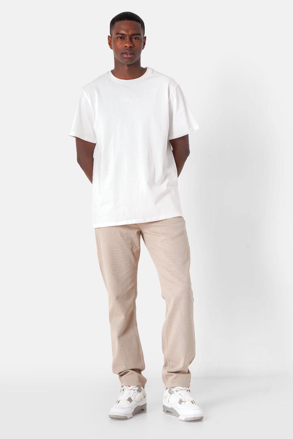 Sixth June T-shirt Citation Brodé Blanc