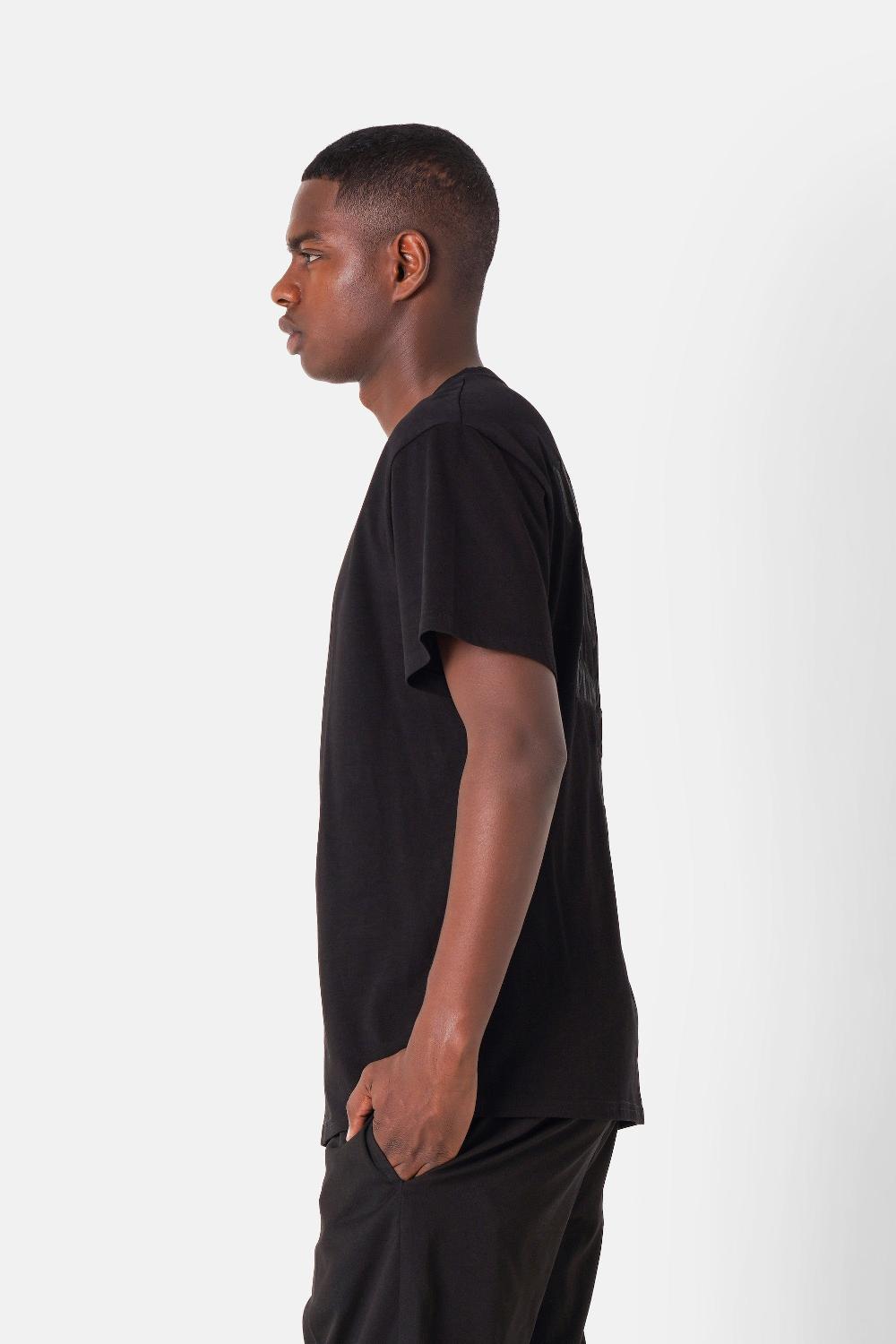 Sixth June T-shirt Citation Dos Brodé Noir