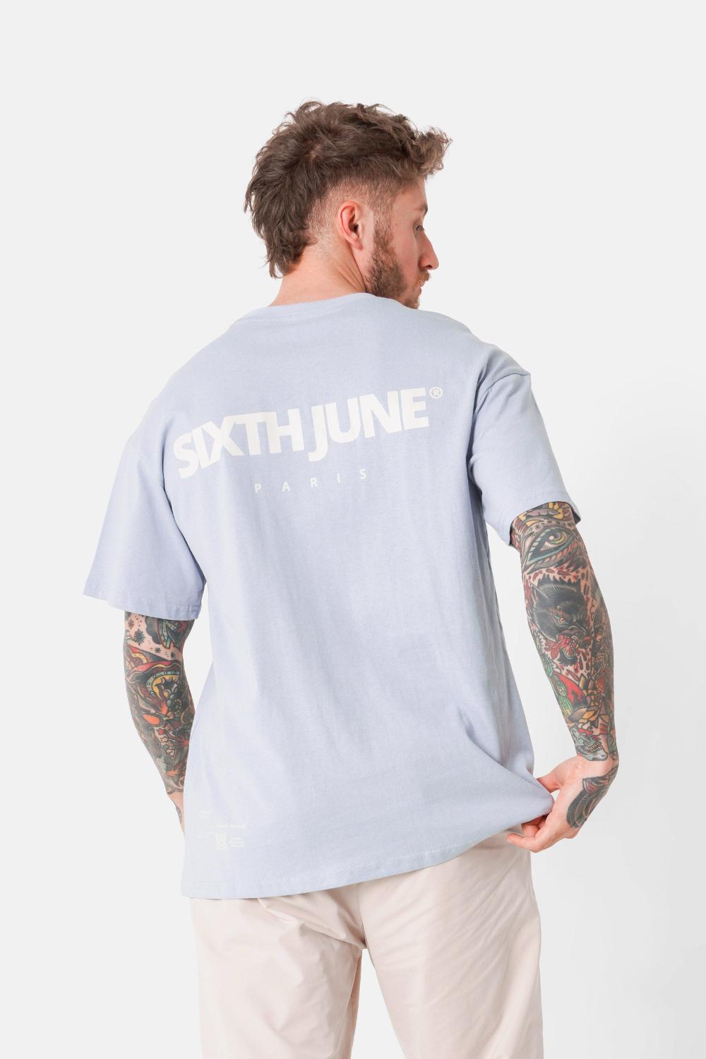 sixth june T-shirt classic sport logo Bleu clair