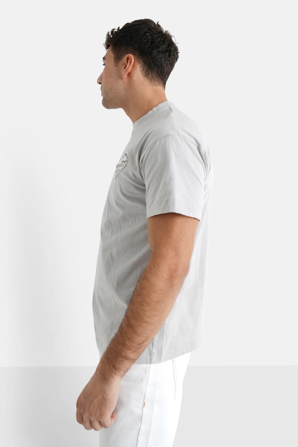 Sixth June T-shirt Coeur Brodé Gris