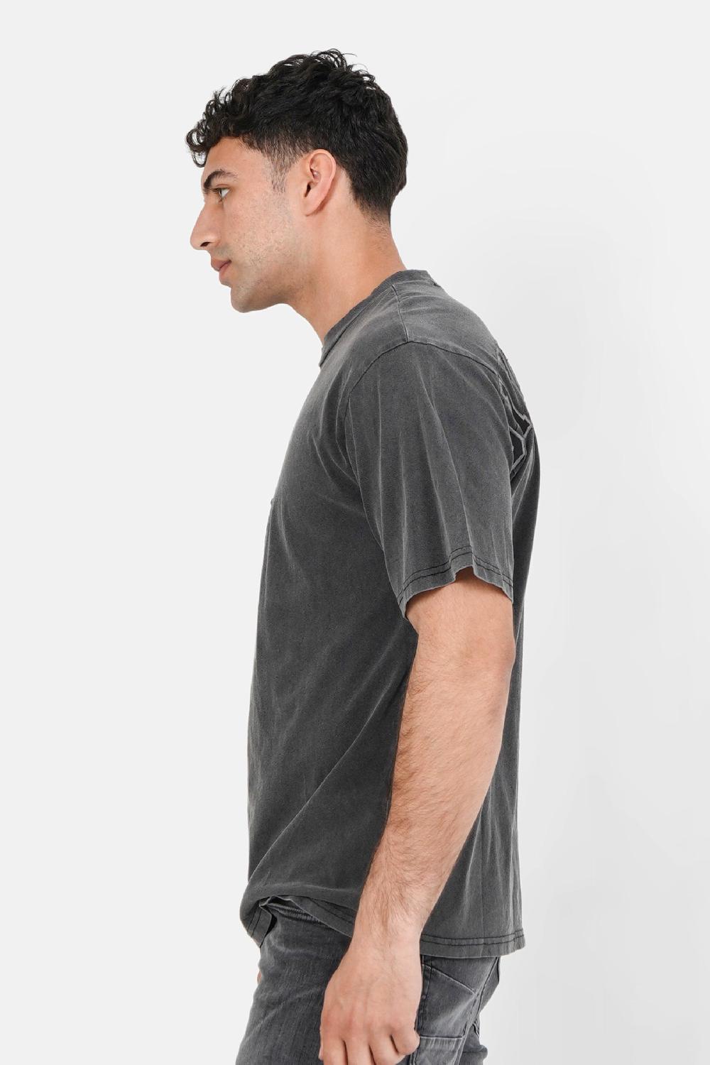 Sixth June T-shirt College Logo Brodé Gris Foncé