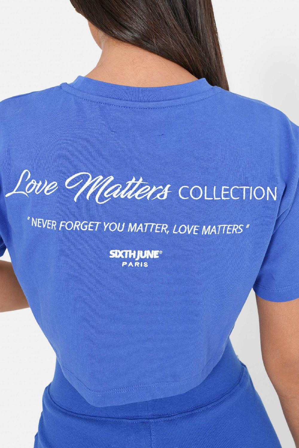 Sixth June T-shirt Court Brodé Bleu Foncé