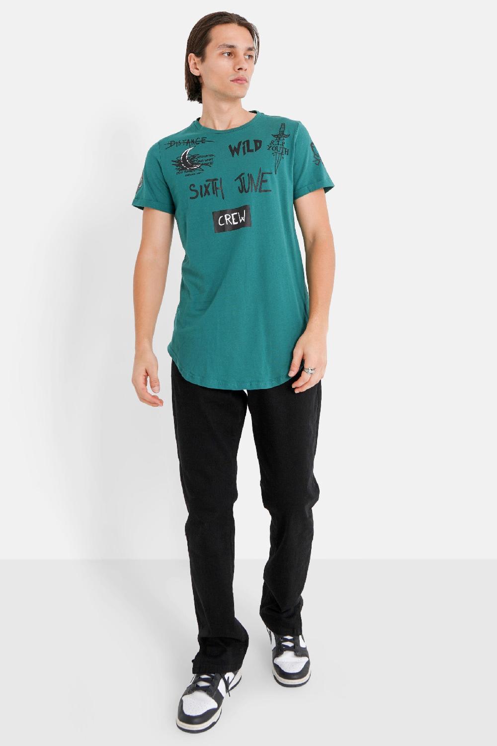 Sixth June T-shirt Crew Vert Foncé