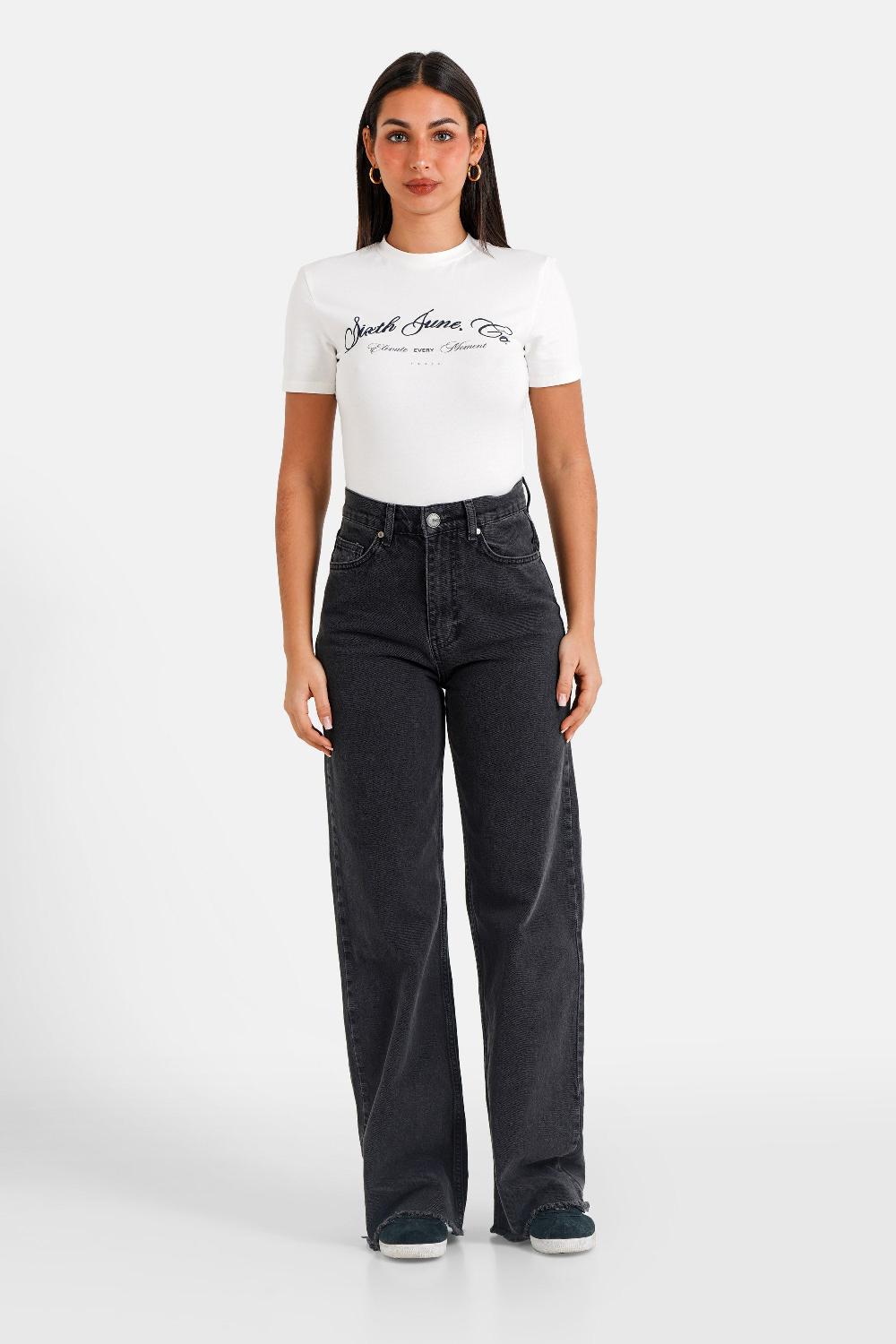 Sixth June T-shirt Elevate Broderie Blanc