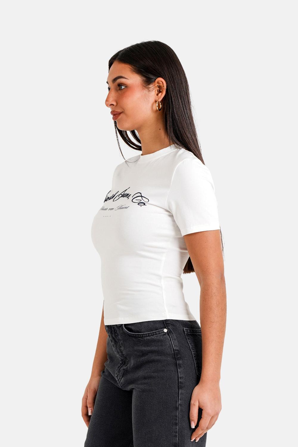 Sixth June T-shirt Elevate Broderie Blanc