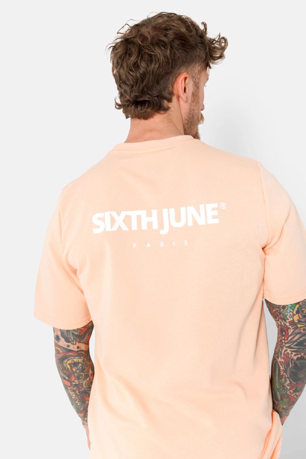 Sixth June T-shirt Essentiel Logo Imprimé Orange
