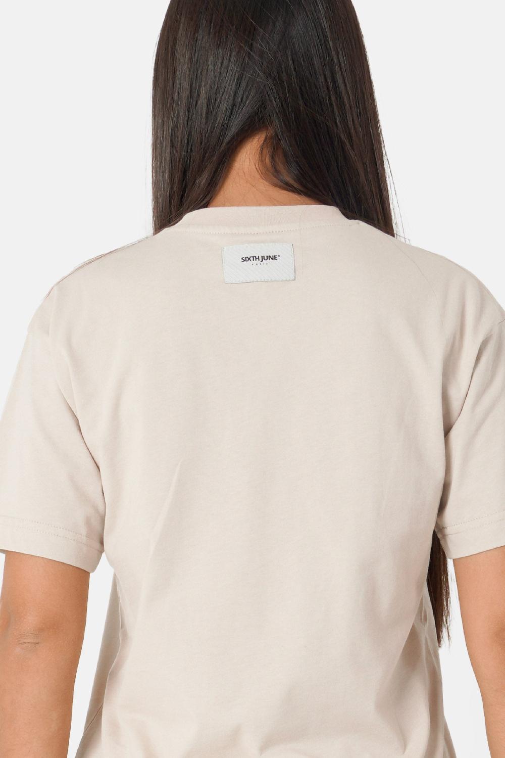 Sixth June T-shirt Floral Romanticize Beige