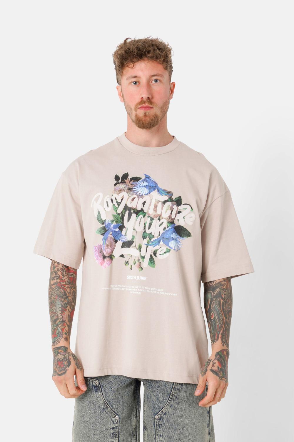 sixth june T-shirt floral Romanticize Beige