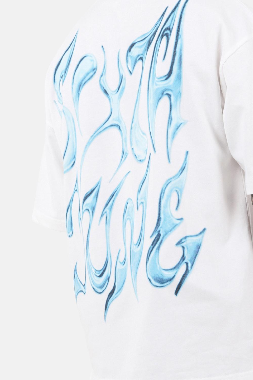 Sixth June T-shirt Grand Logo Chrome Blanc