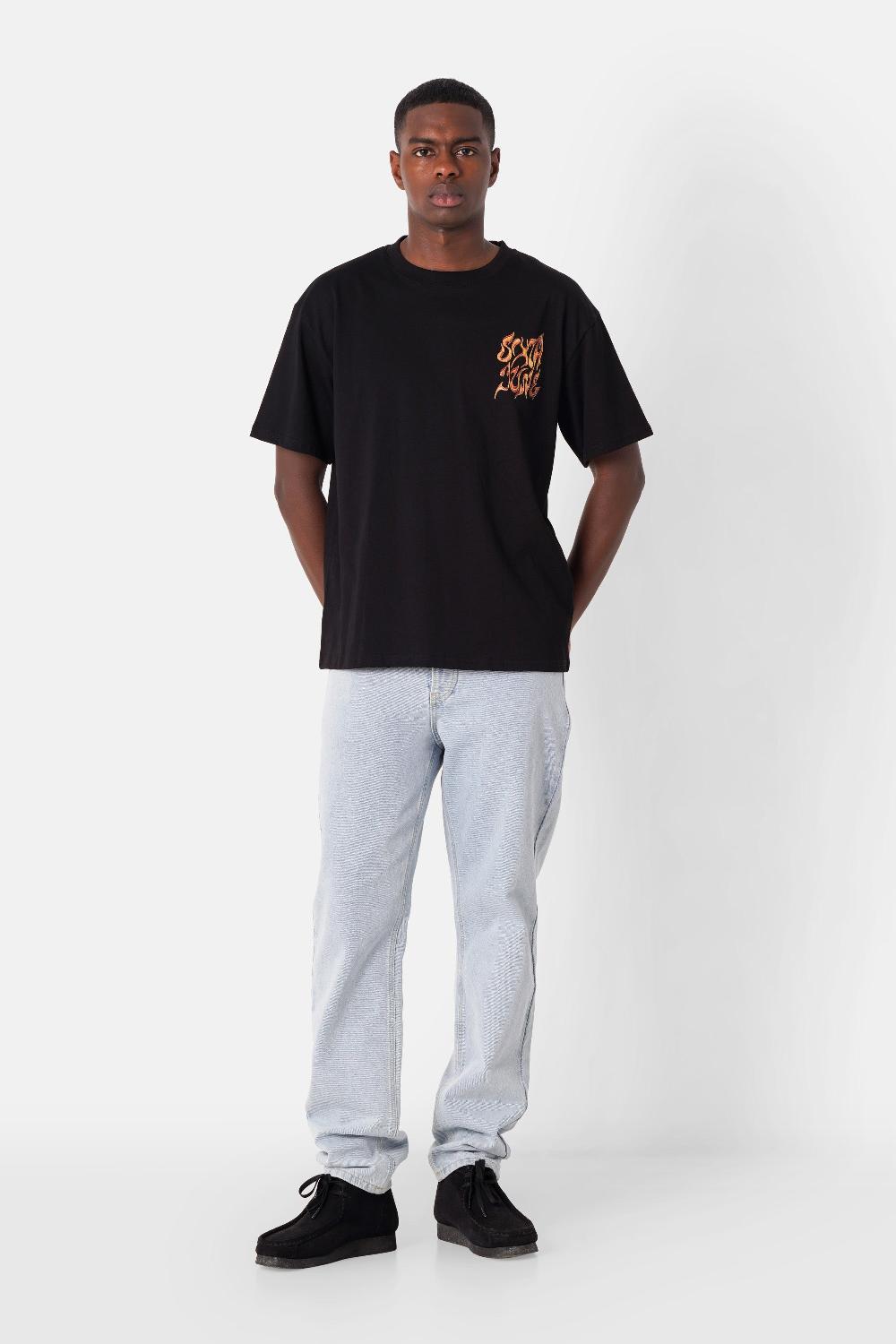 Sixth June T-shirt Grand Logo Chrome Noir