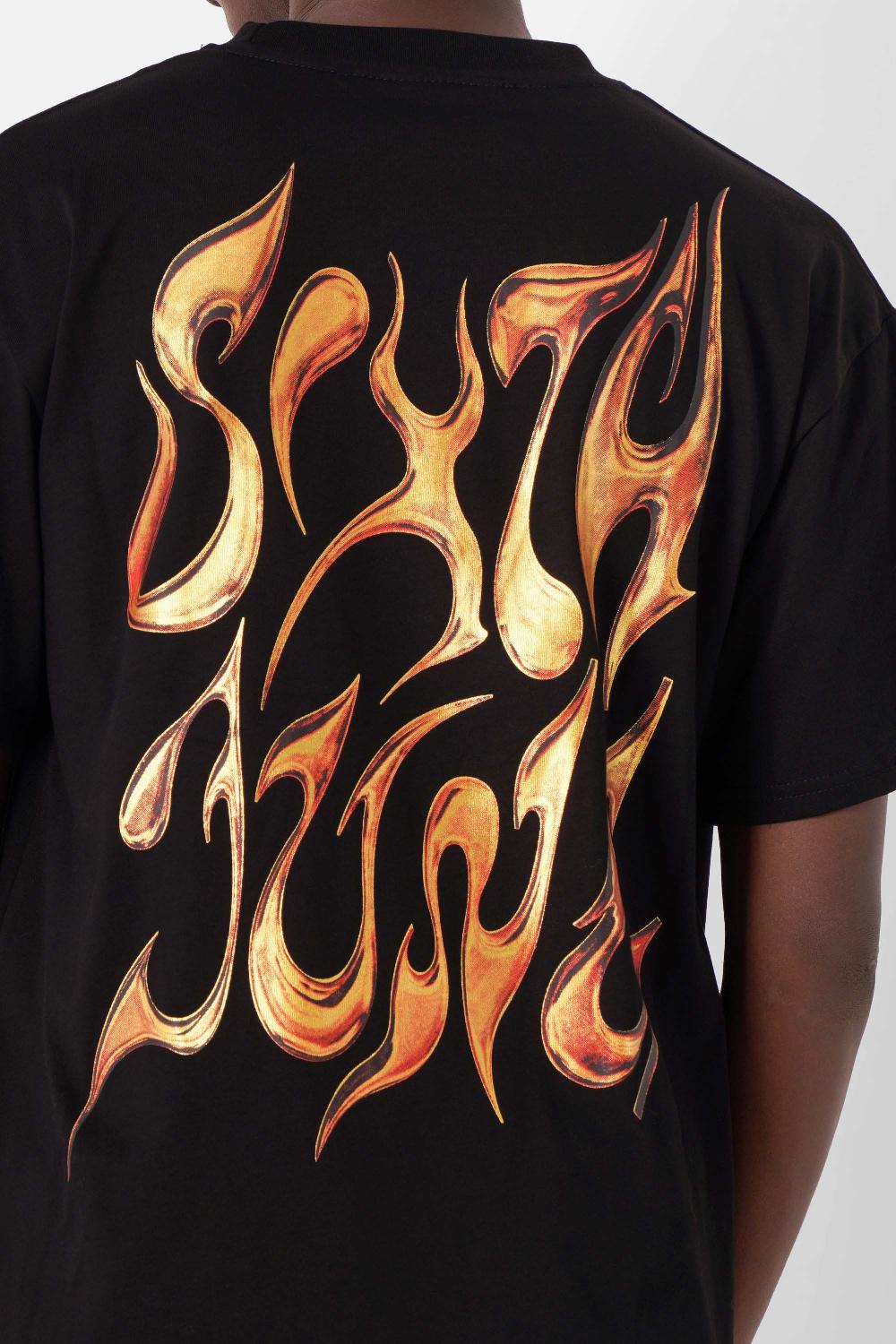 Sixth June T-shirt Grand Logo Chrome Noir