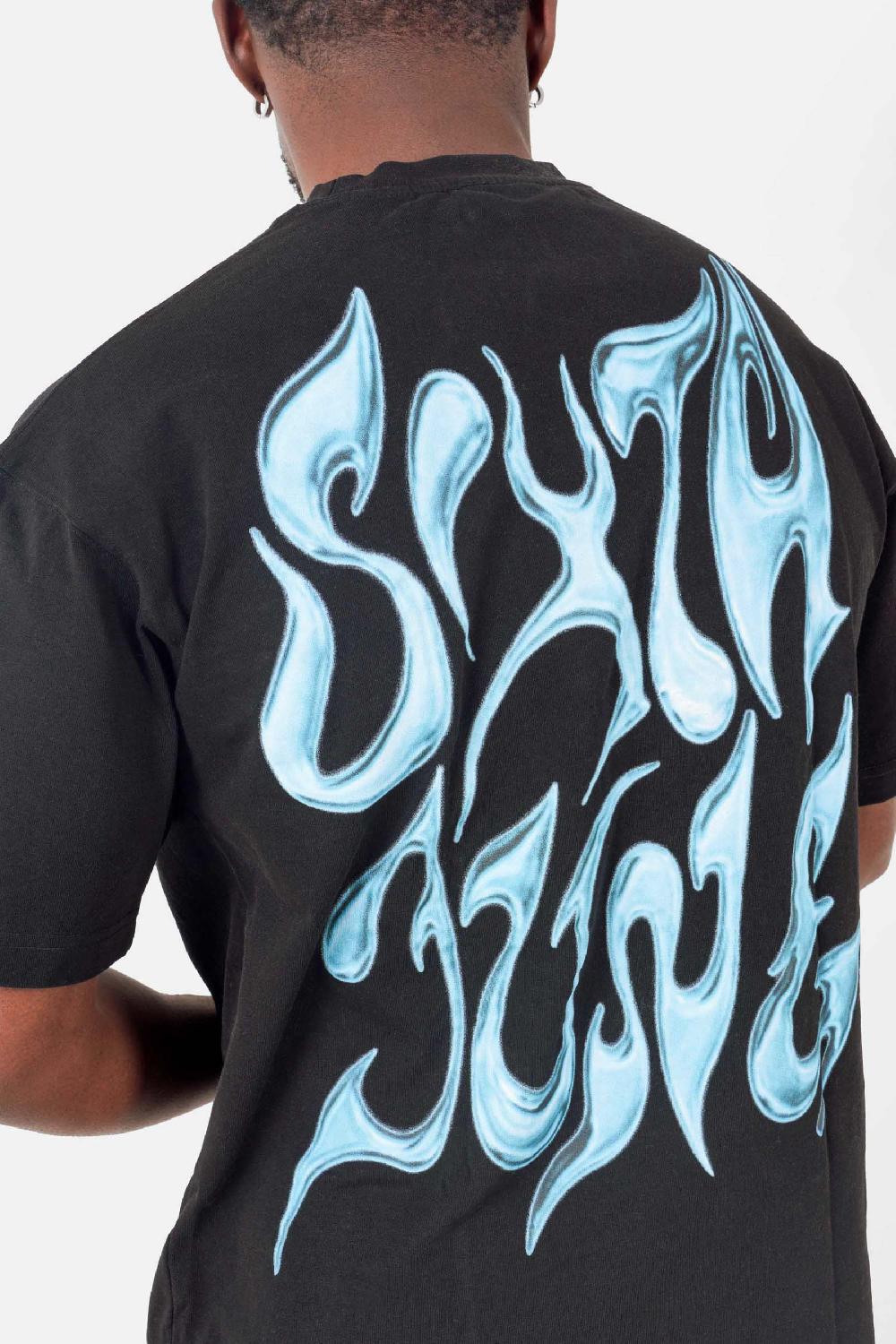 Sixth June T-shirt Grand Logo Chrome Noir