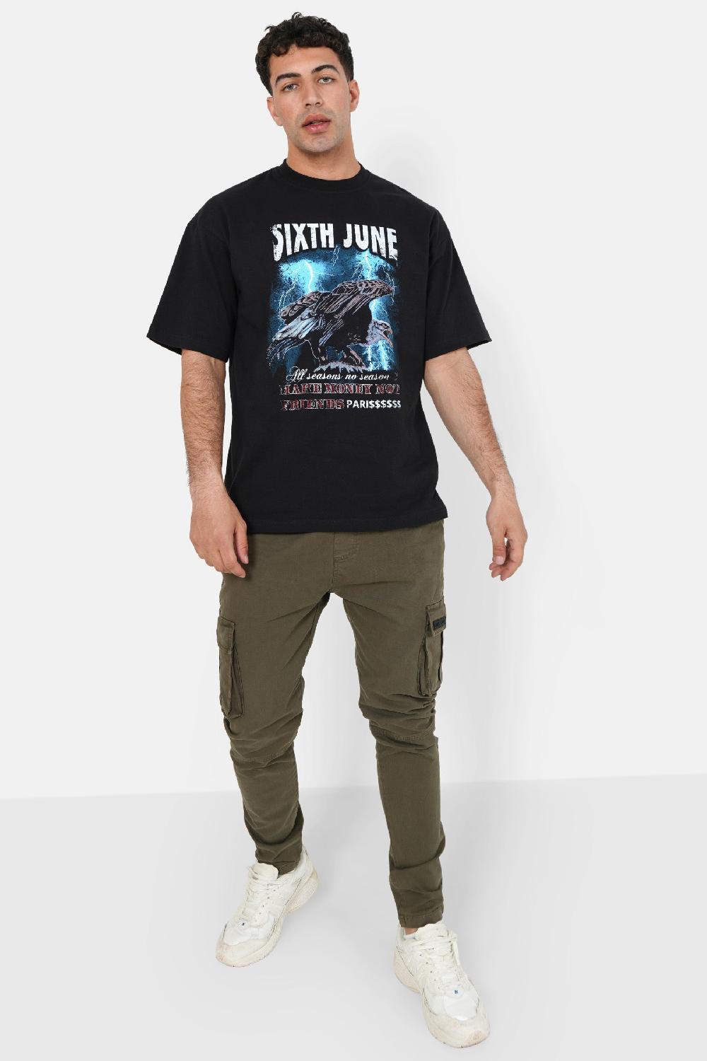 Sixth June T-shirt Imprimé Aigle Noir