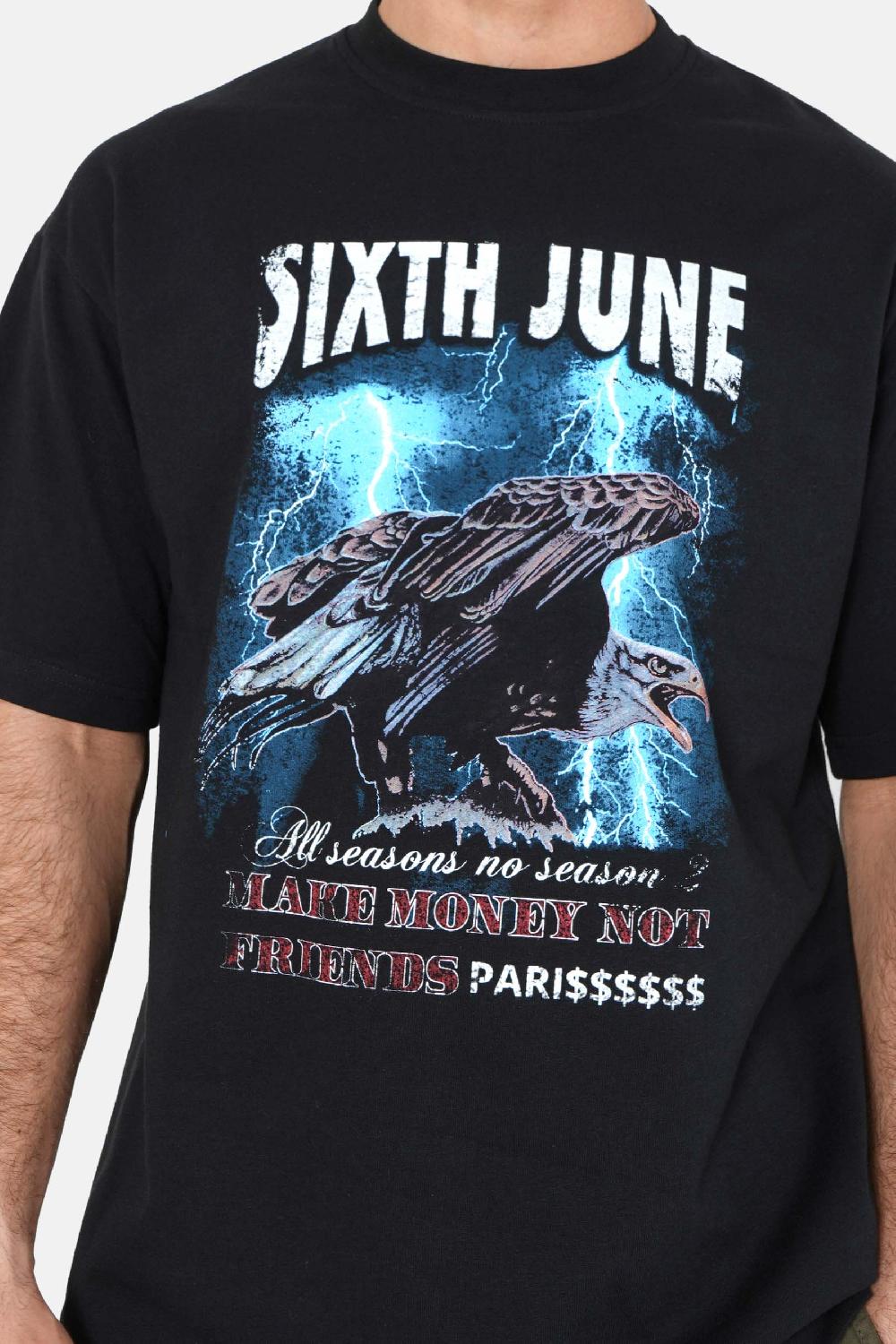 Sixth June T-shirt Imprimé Aigle Noir